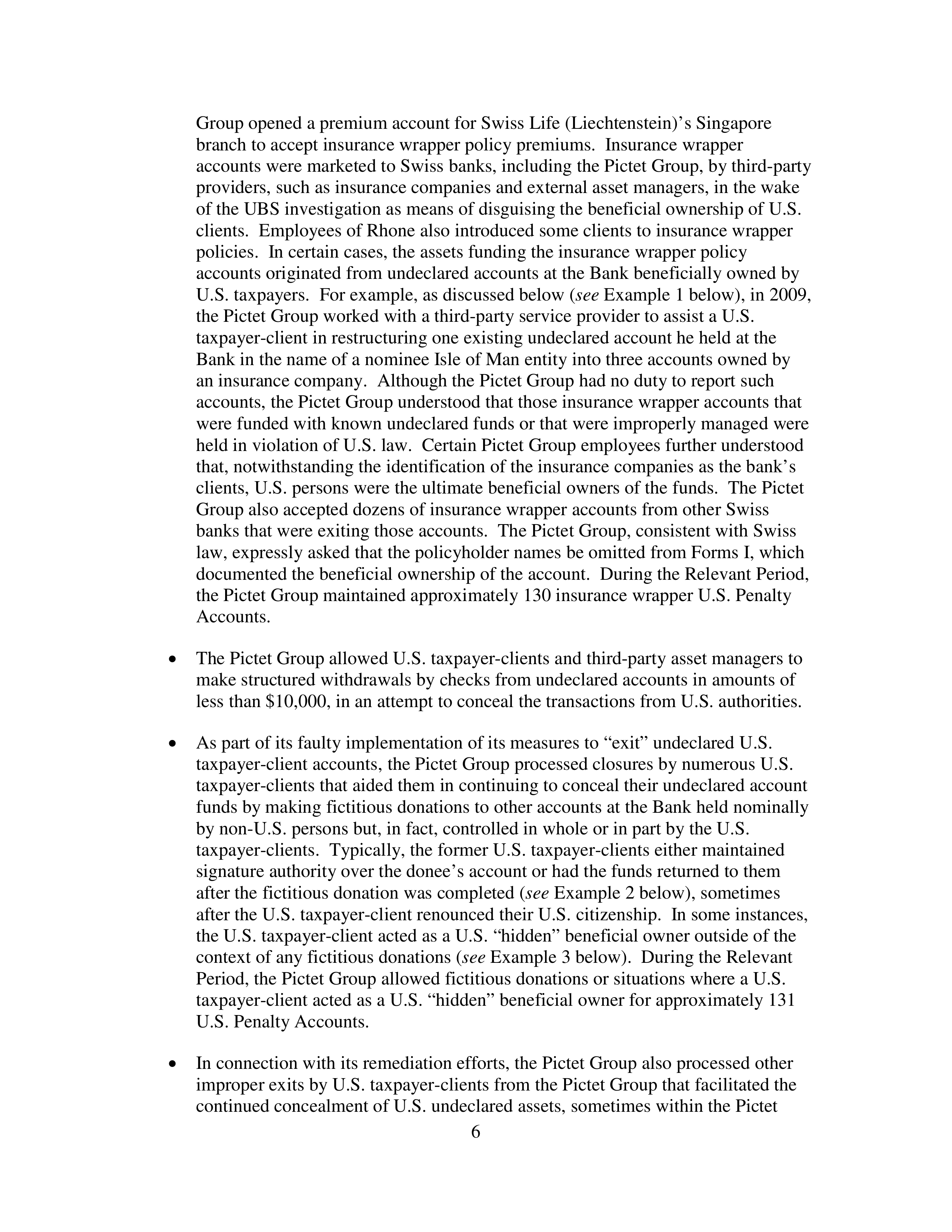 Pictet Statement of Facts — page 6