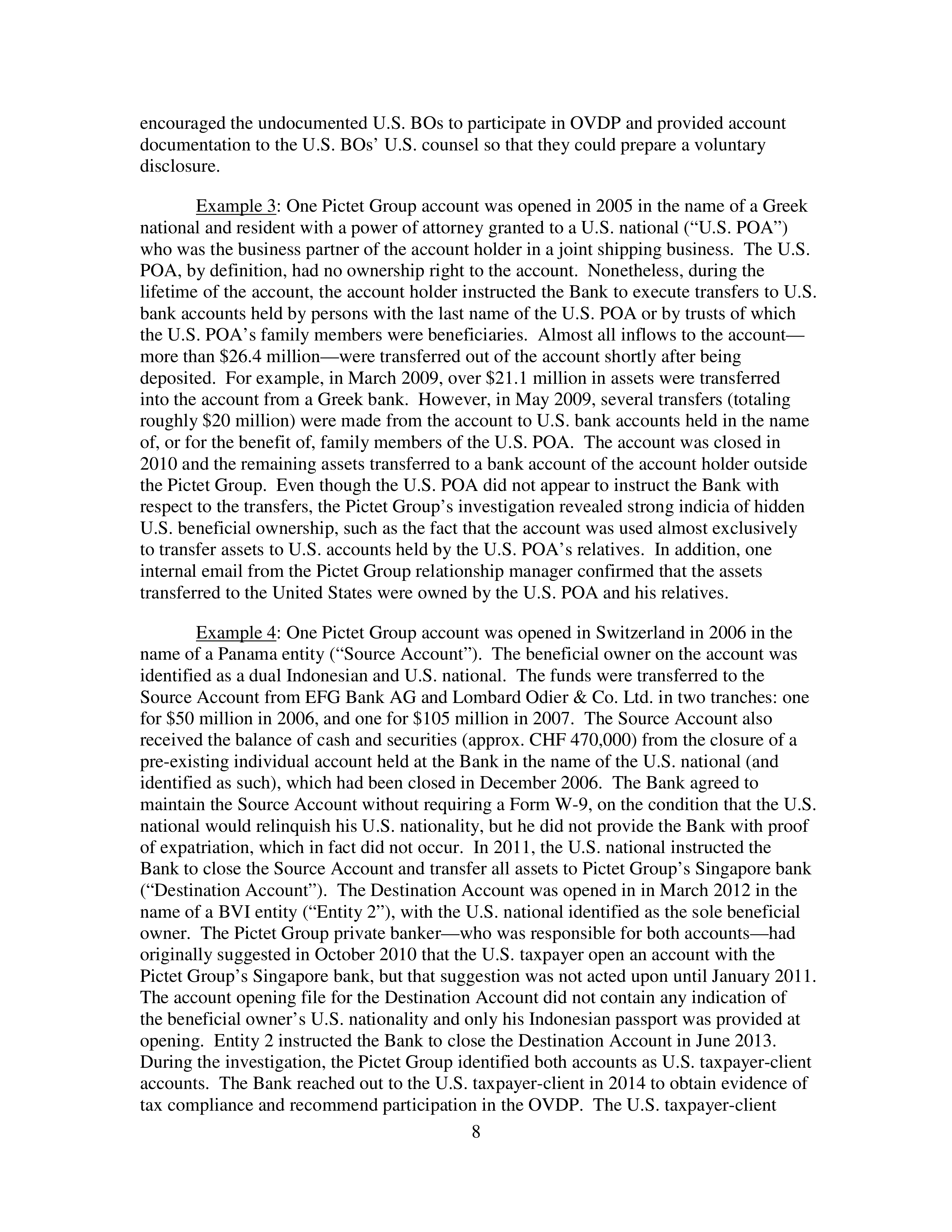 Pictet Statement of Facts — page 8
