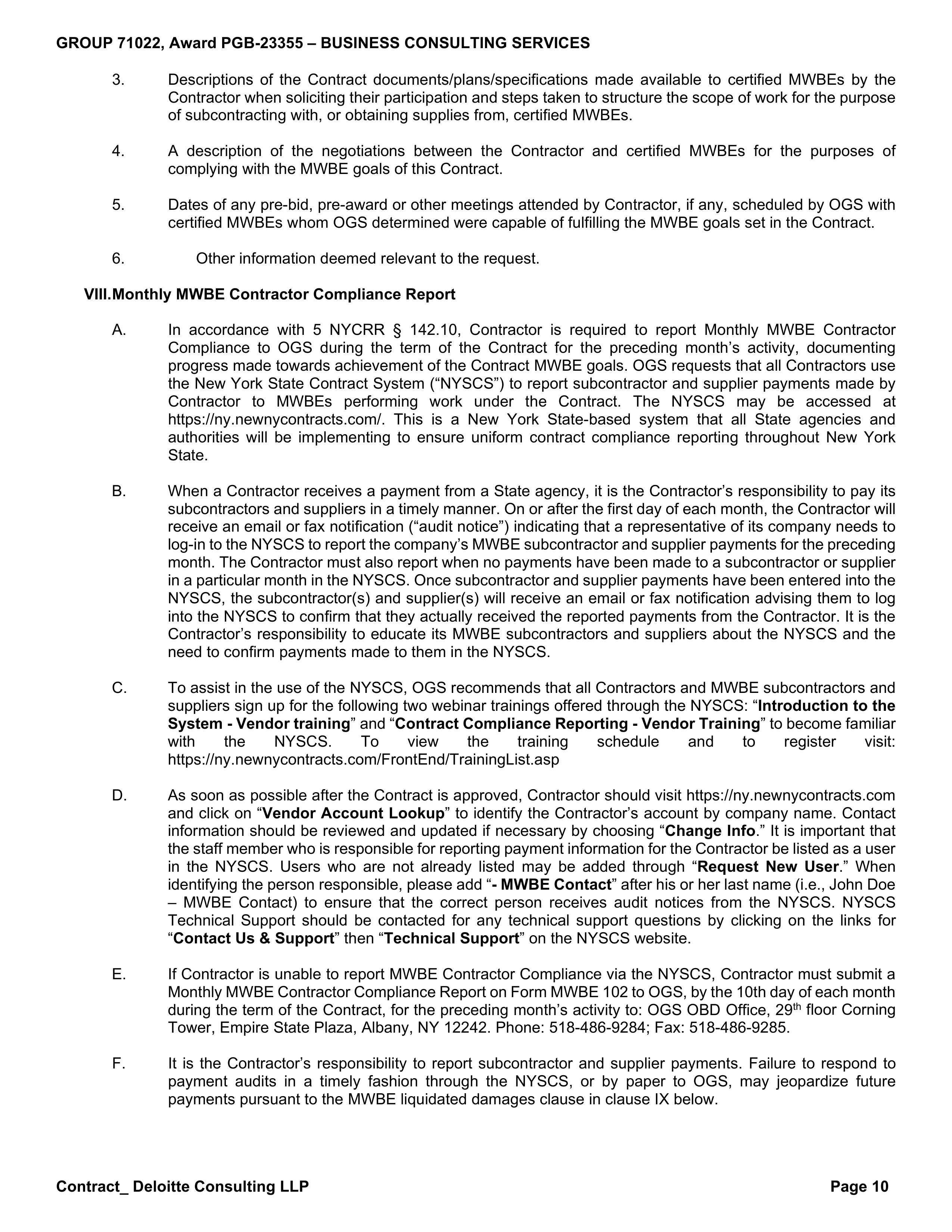 State Office of General Services and Deloitte Consulting Contract — page 10