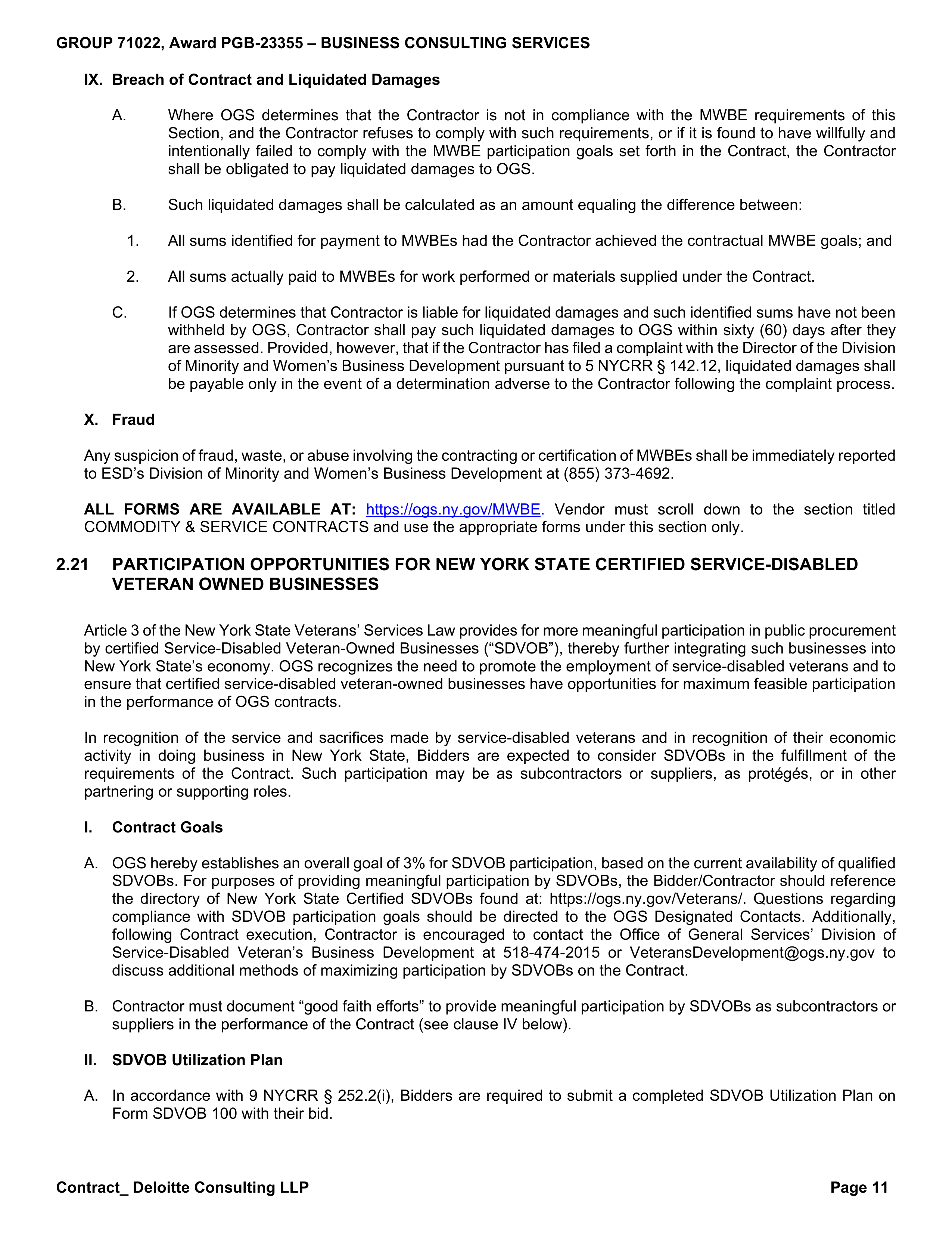 State Office of General Services and Deloitte Consulting Contract — page 11