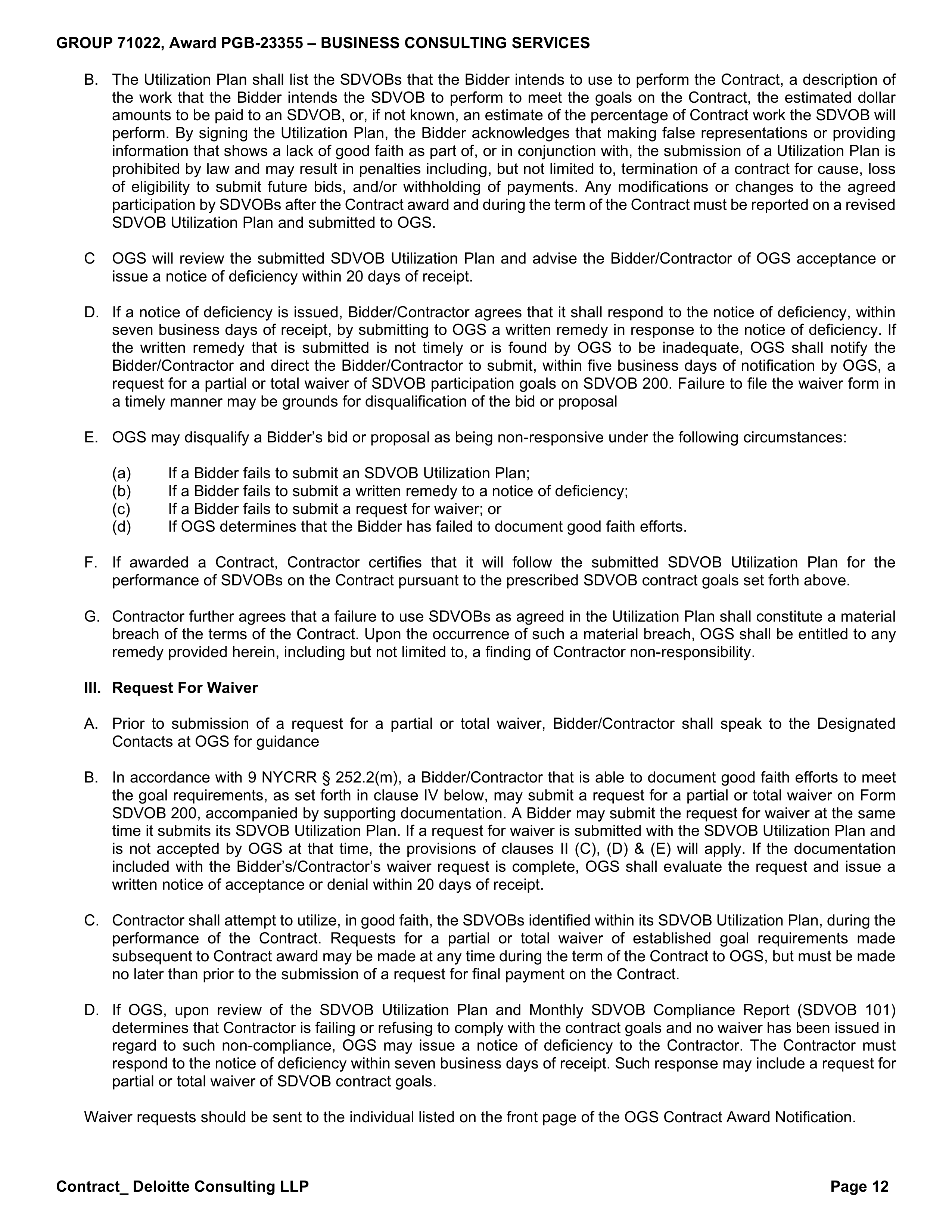 State Office of General Services and Deloitte Consulting Contract — page 12