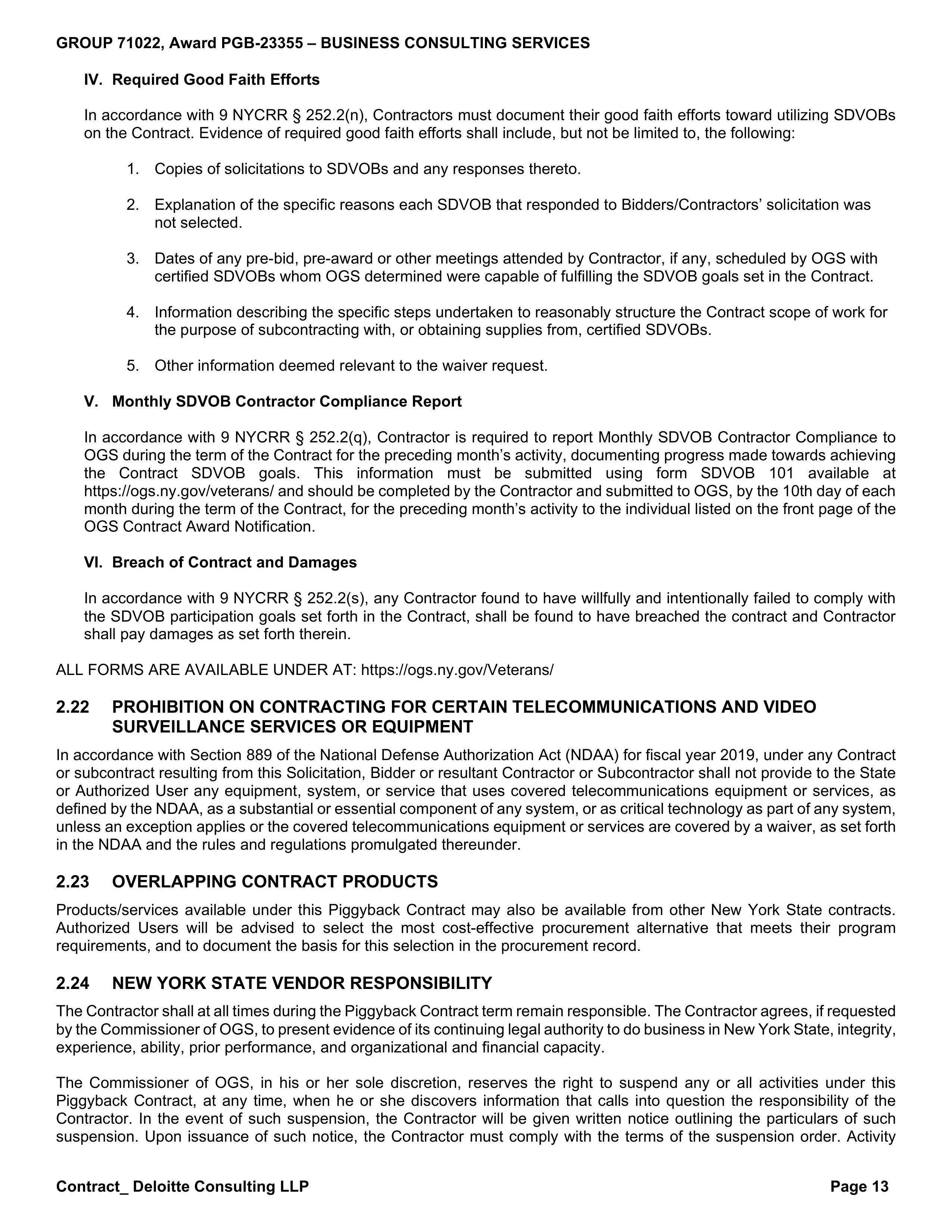 State Office of General Services and Deloitte Consulting Contract — page 13