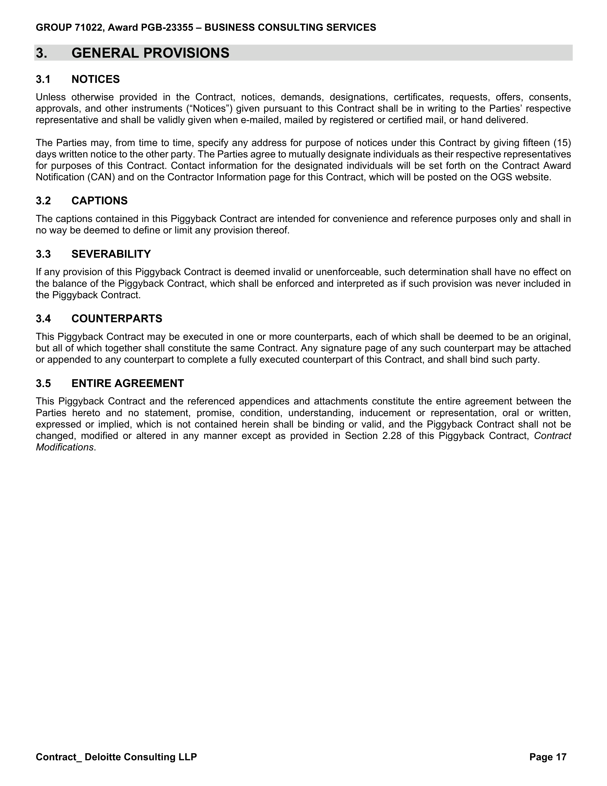 State Office of General Services and Deloitte Consulting Contract — page 17