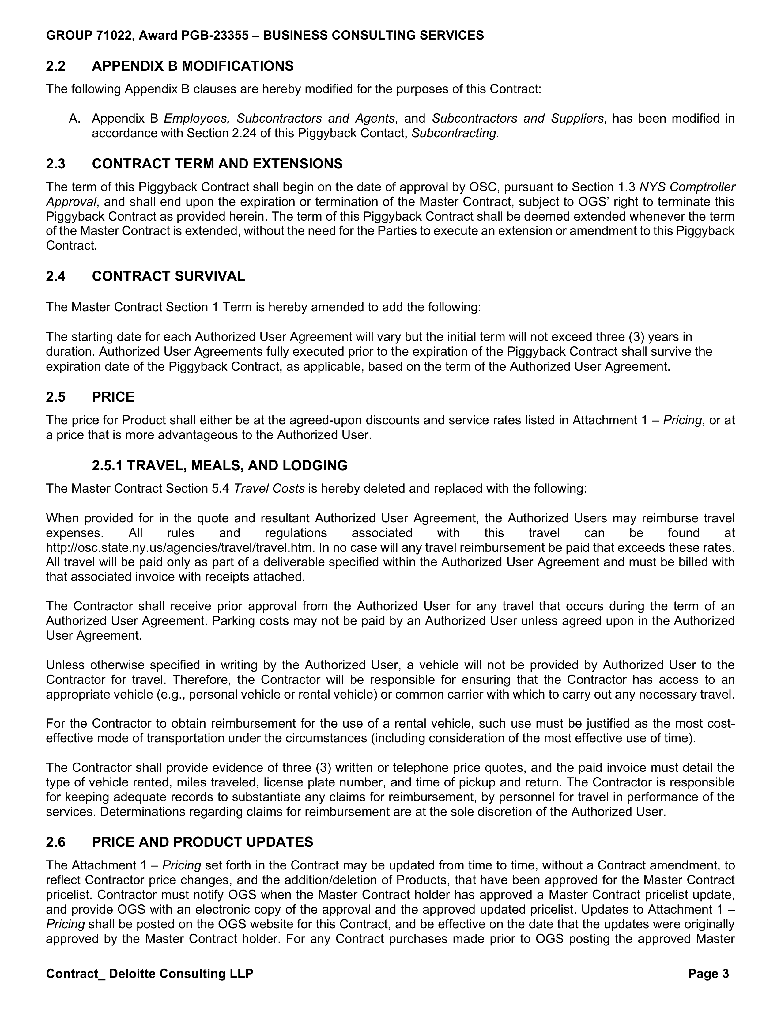 State Office of General Services and Deloitte Consulting Contract — page 3