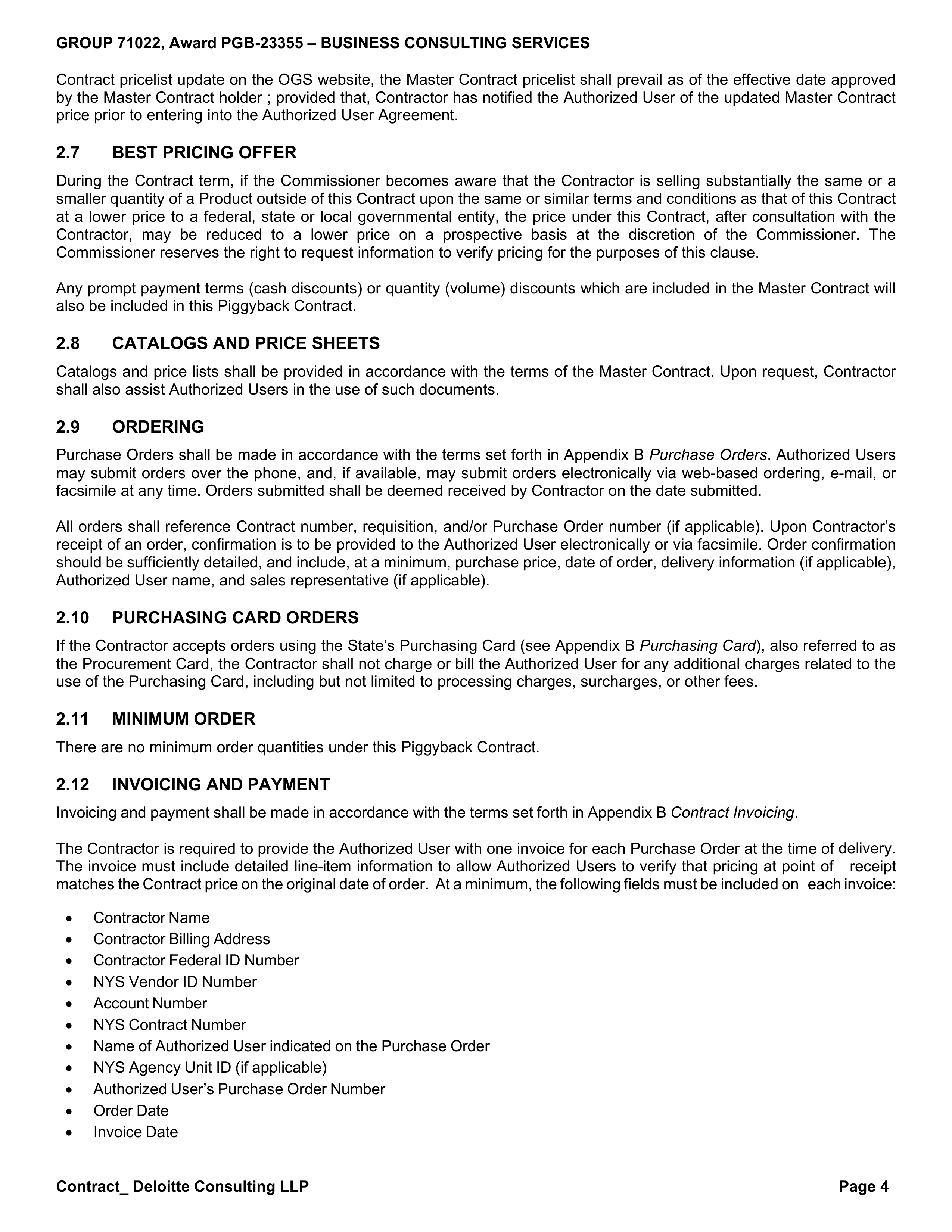 State Office of General Services and Deloitte Consulting Contract — page 4