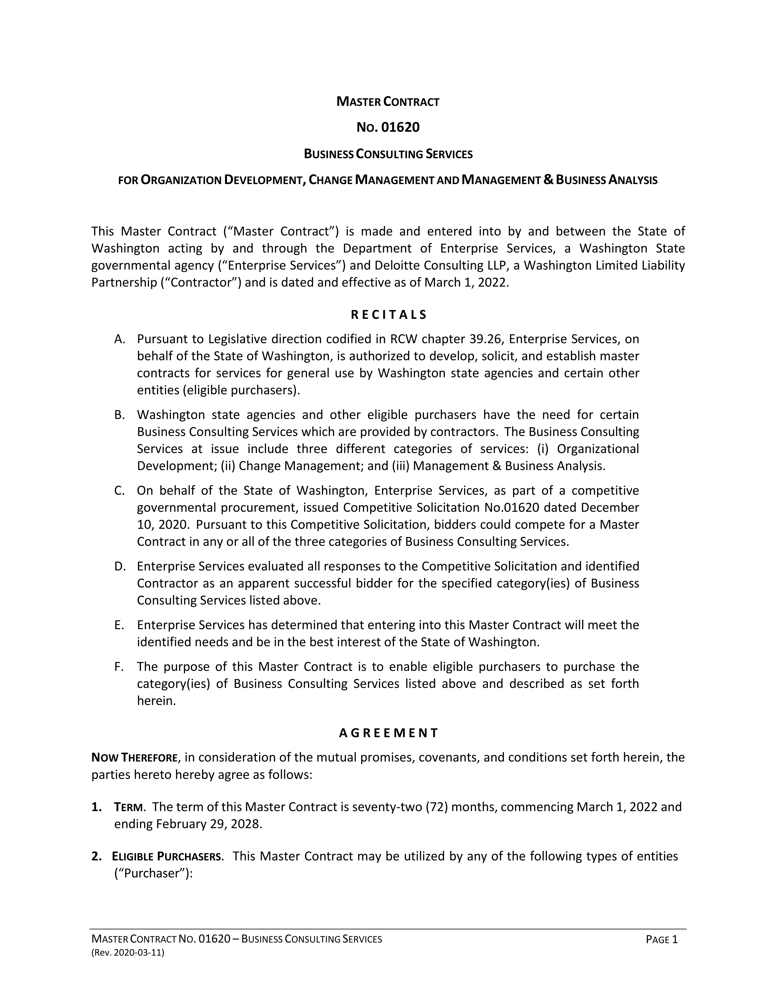 State Office of General Services and Deloitte Consulting Contract — page 56