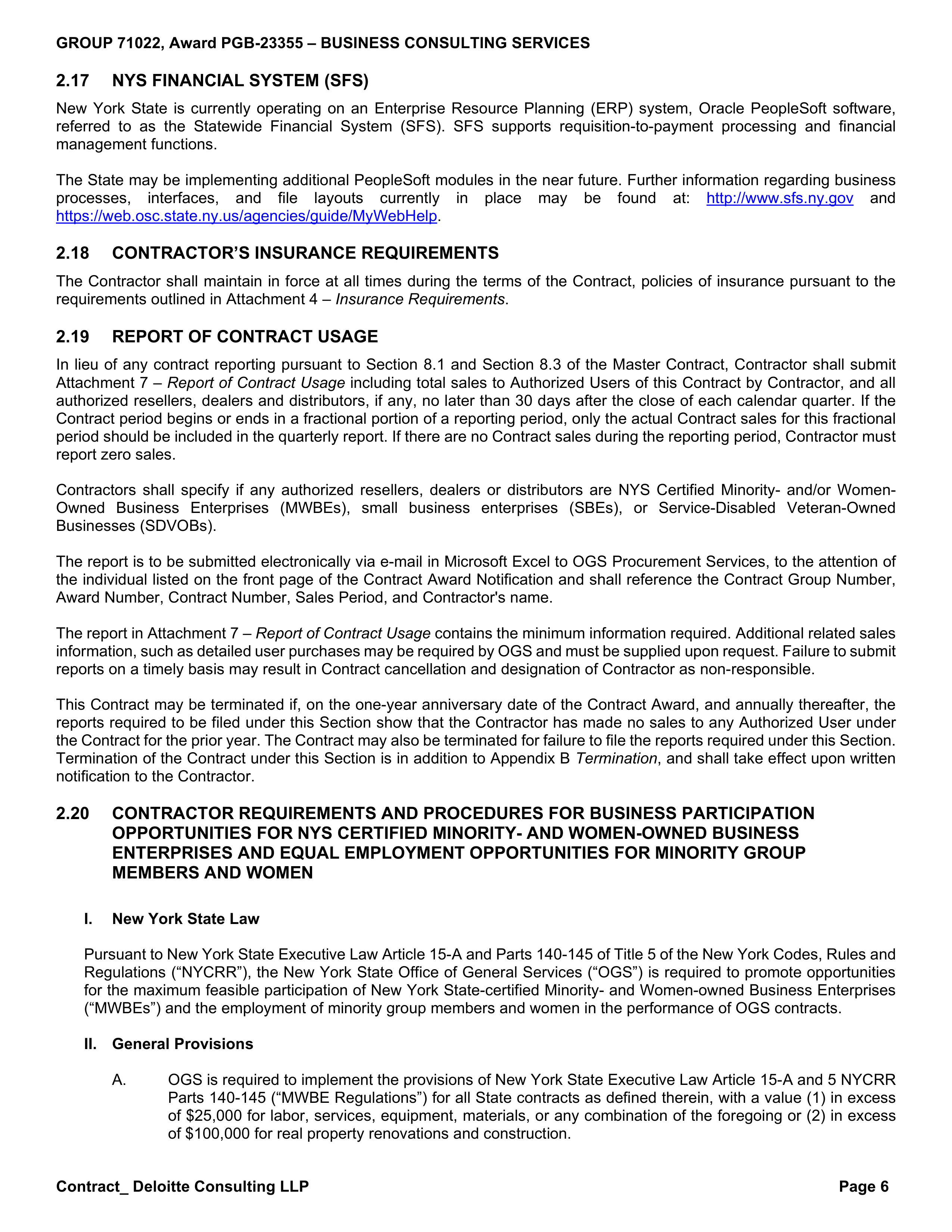 State Office of General Services and Deloitte Consulting Contract — page 6