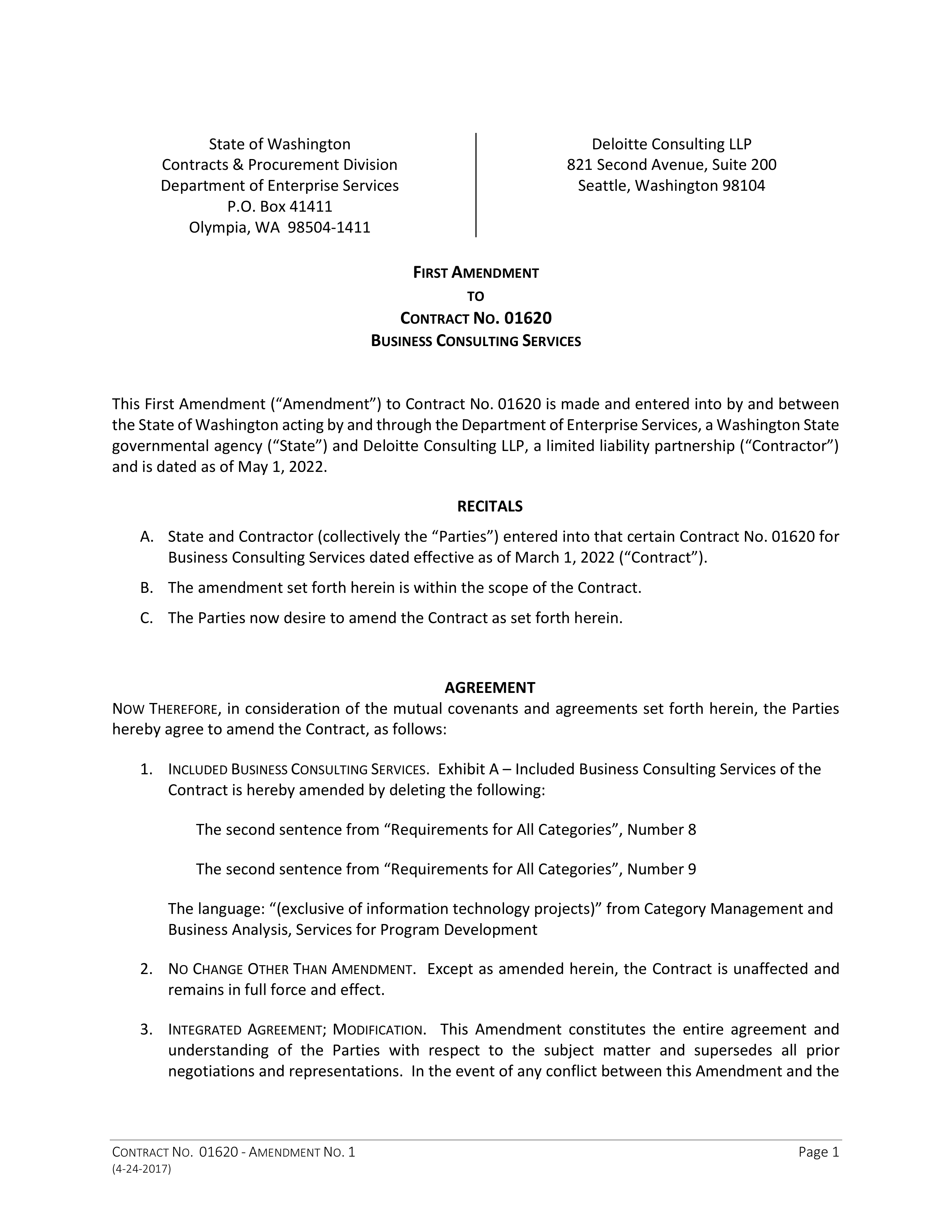 State Office of General Services and Deloitte Consulting Contract — page 82