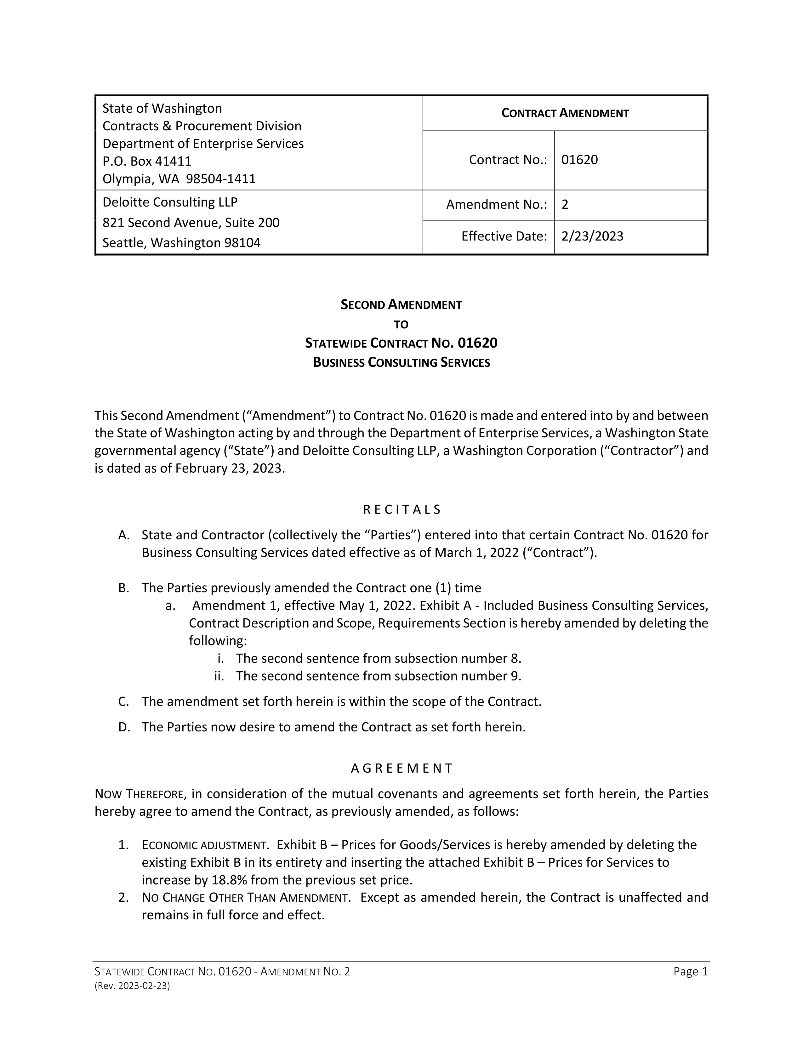 State Office of General Services and Deloitte Consulting Contract — page 84