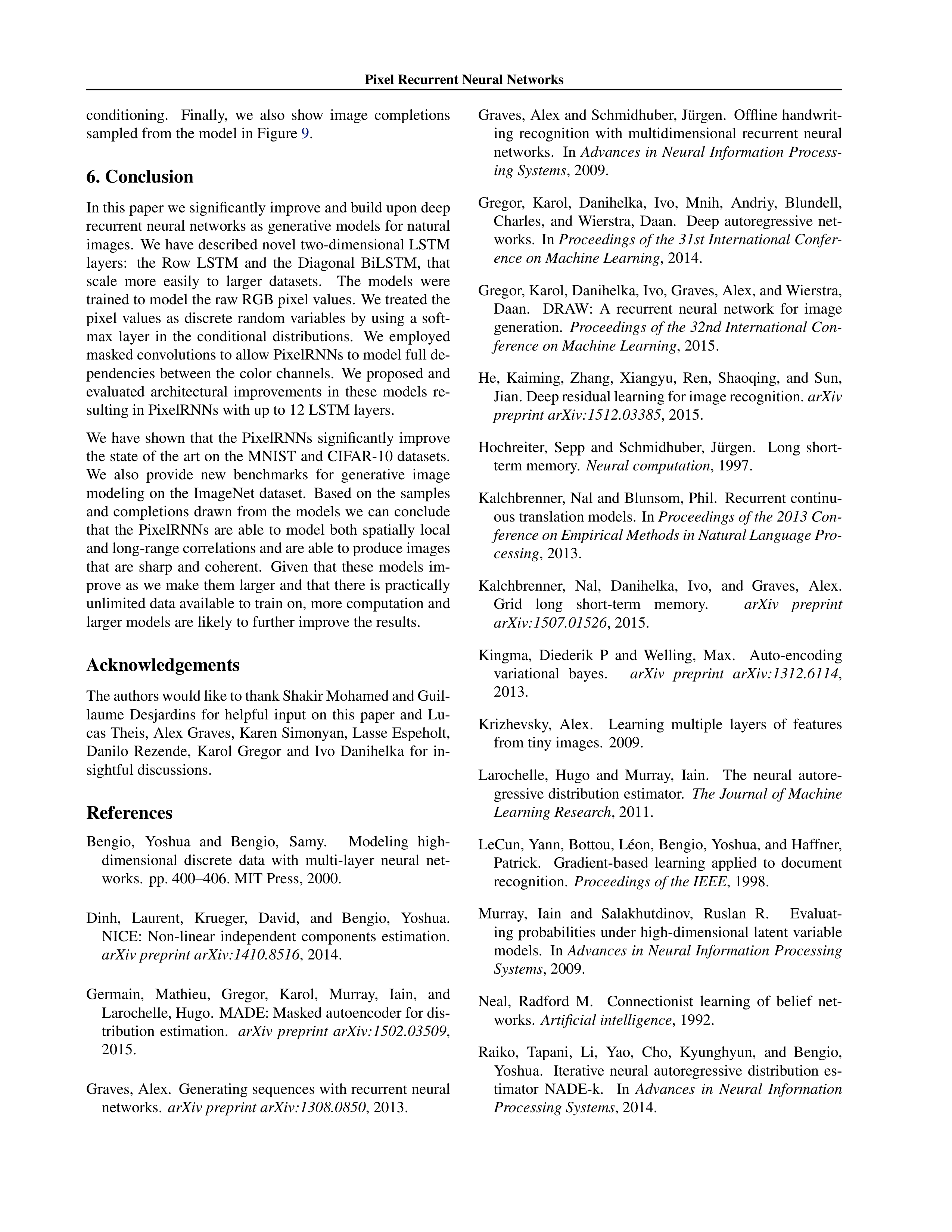 PixelRNN Research Paper by University of California — page 9