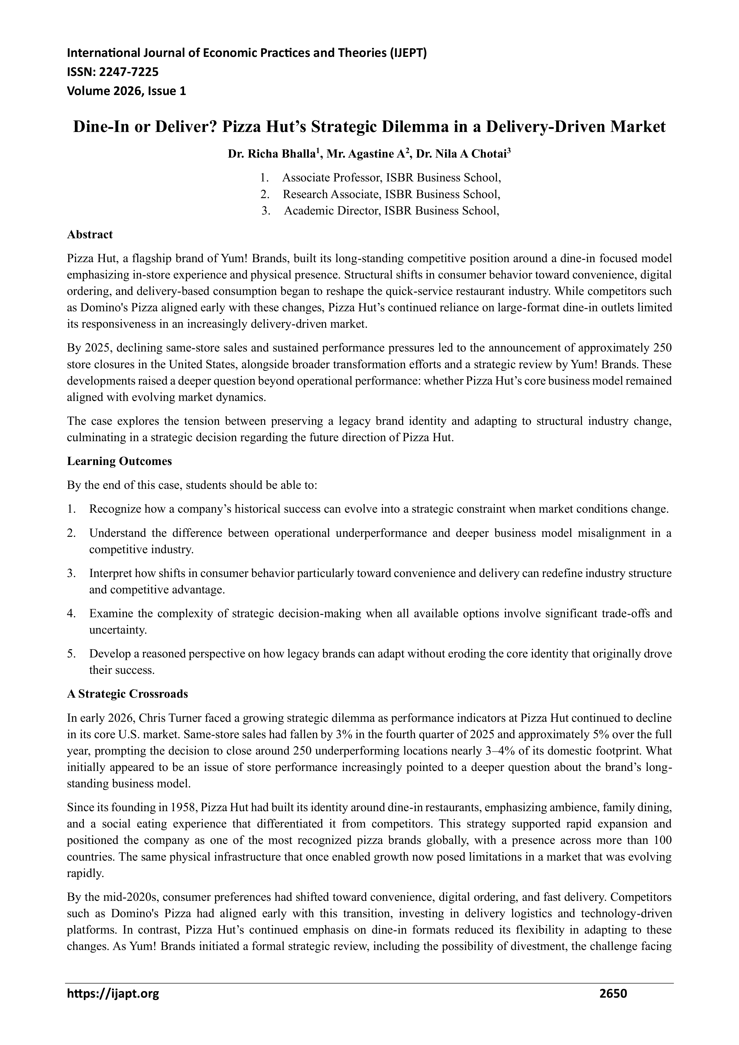 Pizza Hut Case Study — page 1