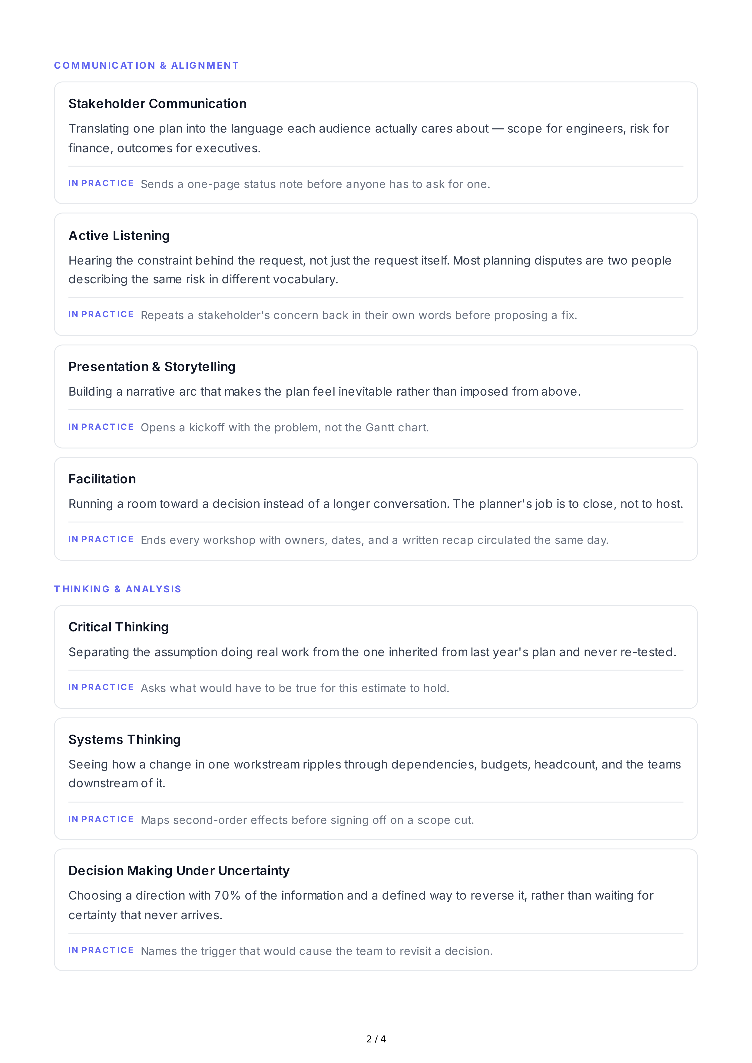 Planning Soft Skills — page 2