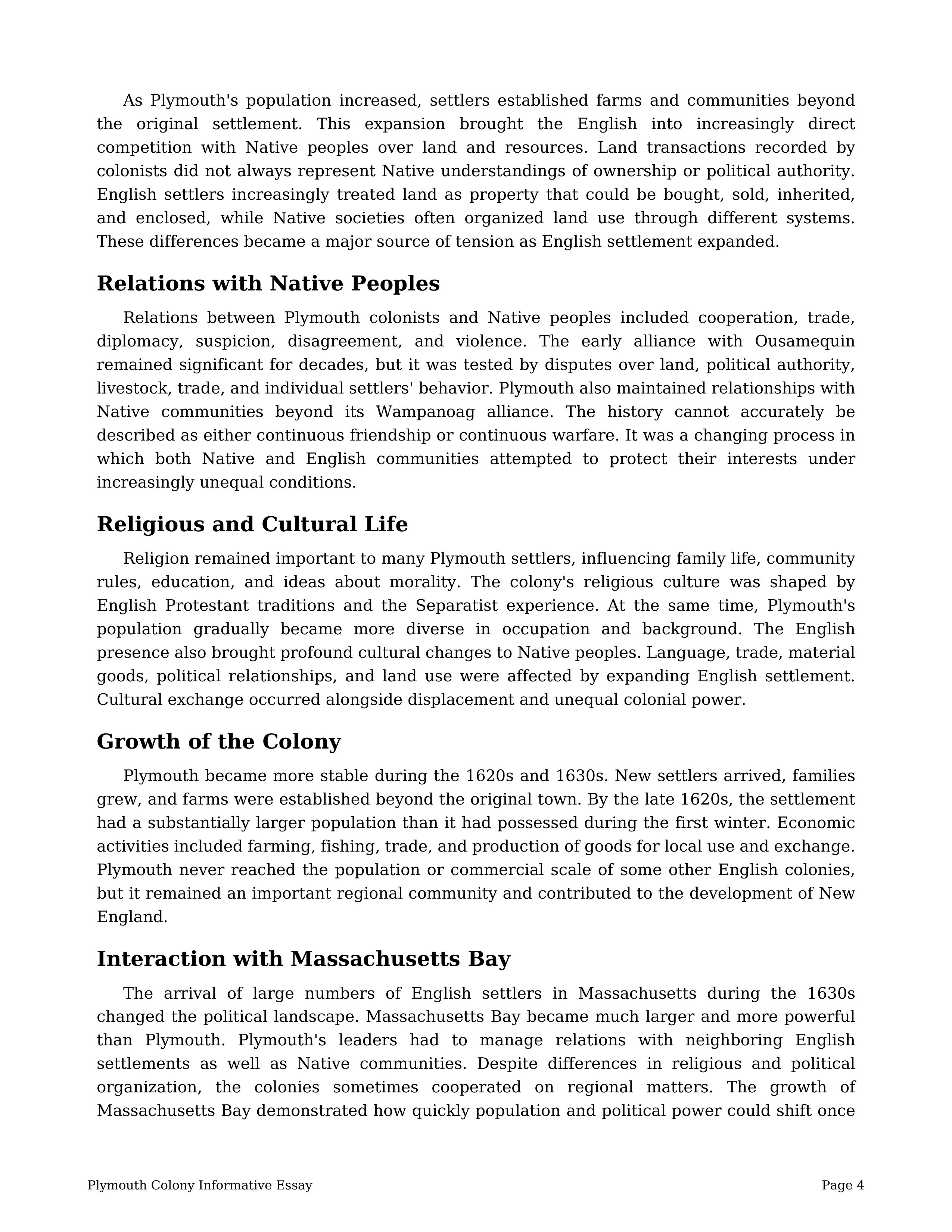 Plymouth Colony Informative Essay — page 4