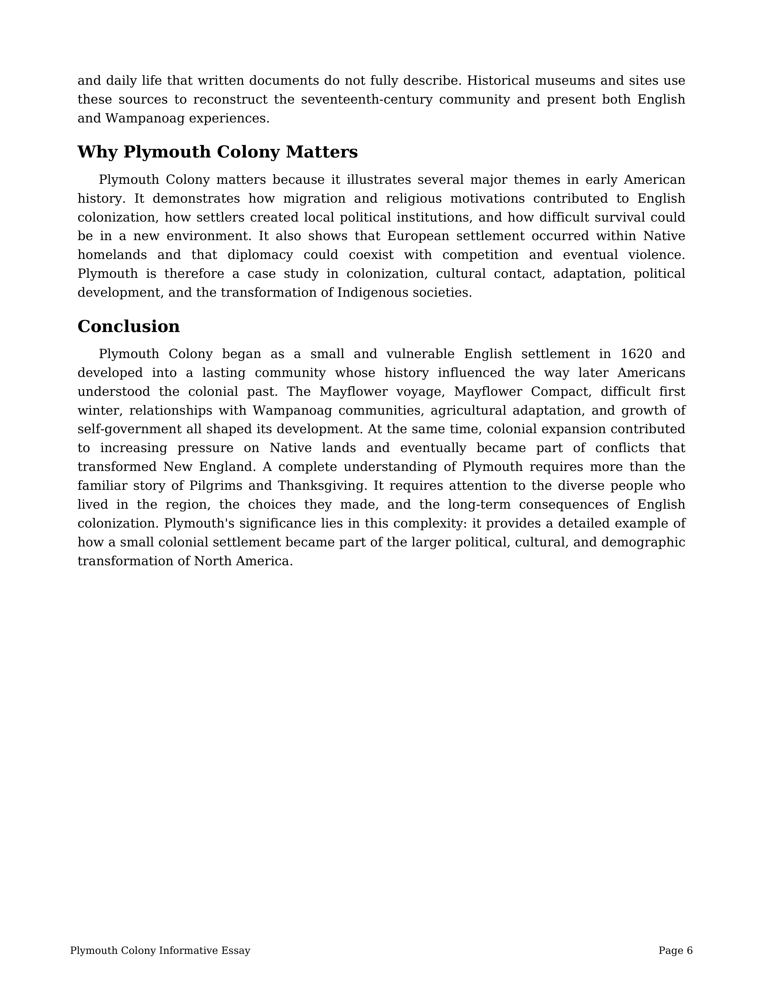Plymouth Colony Informative Essay — page 6