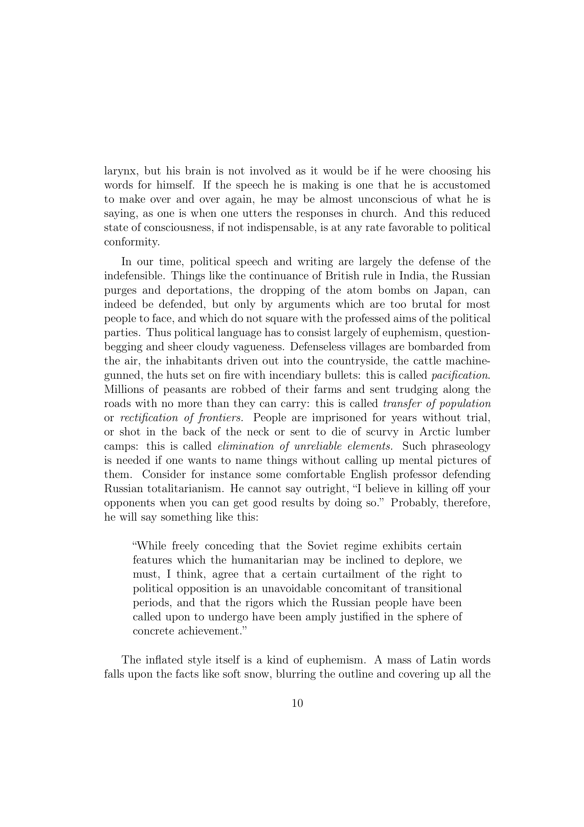 Politics and the English Language Essay — page 10