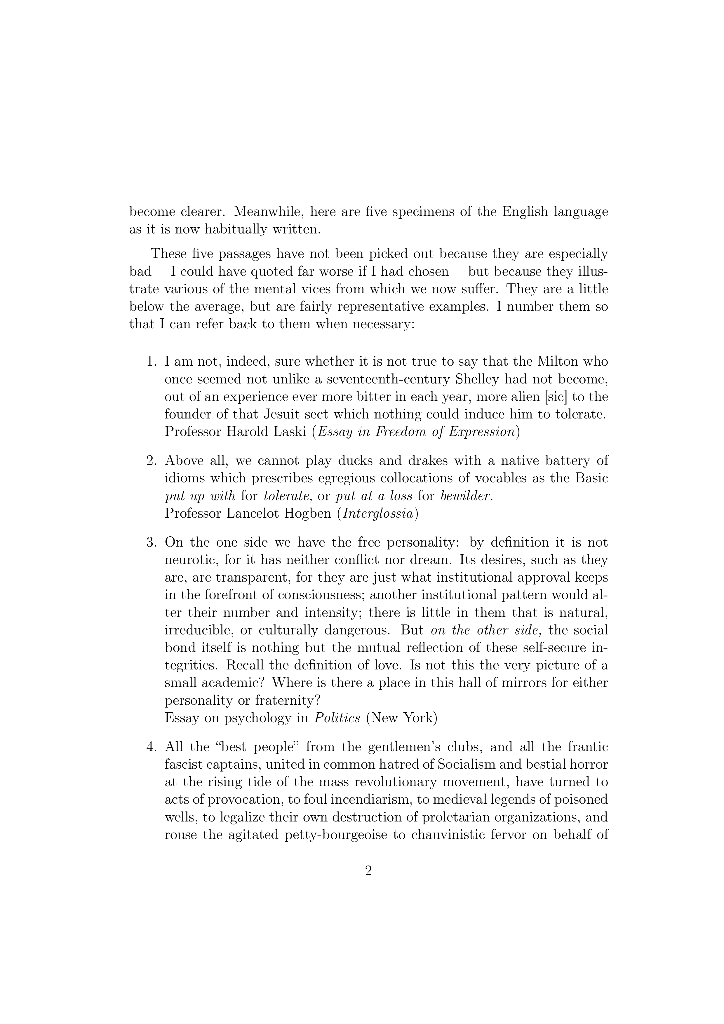 Politics and the English Language Essay — page 2
