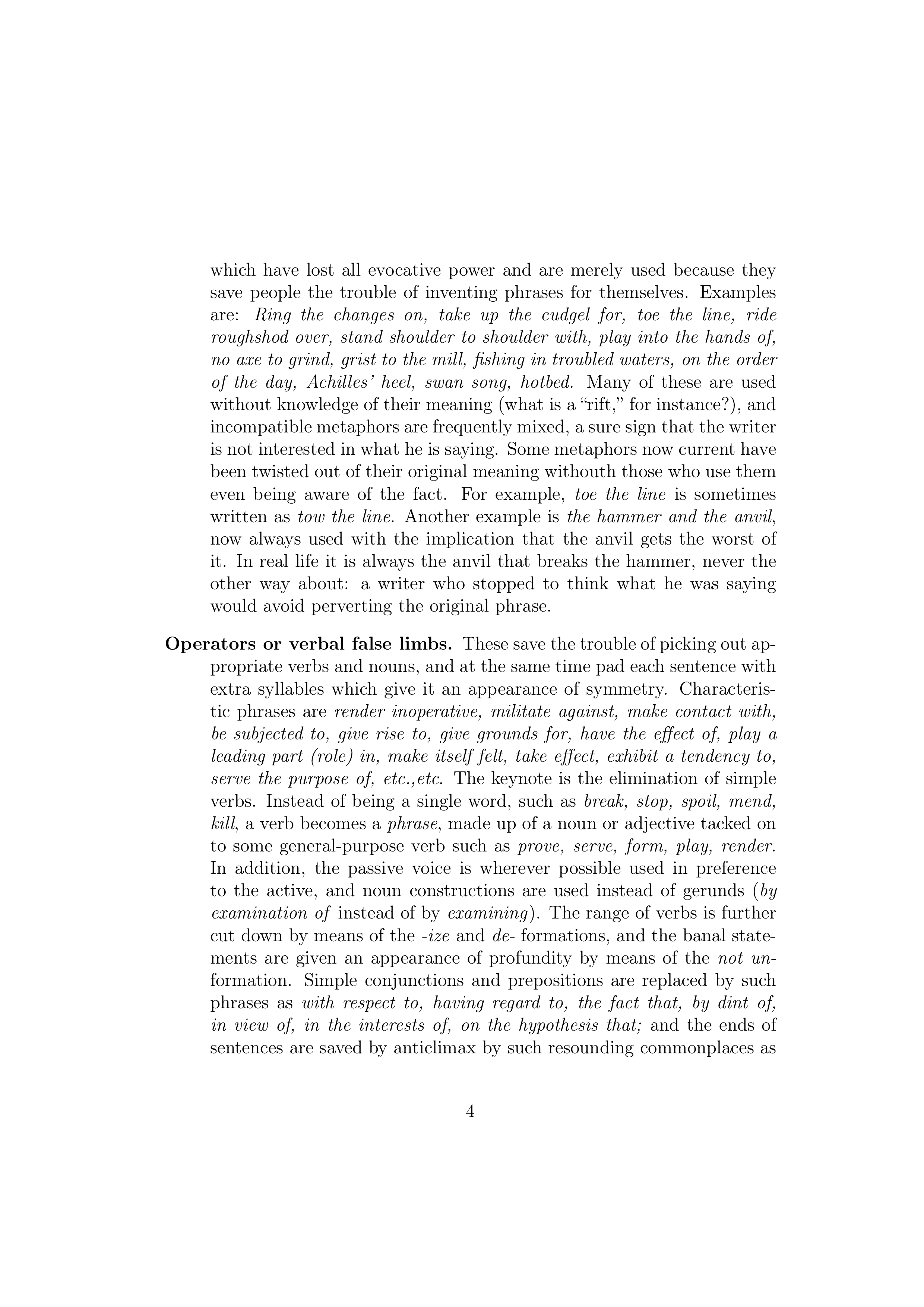 Politics and the English Language Essay — page 4
