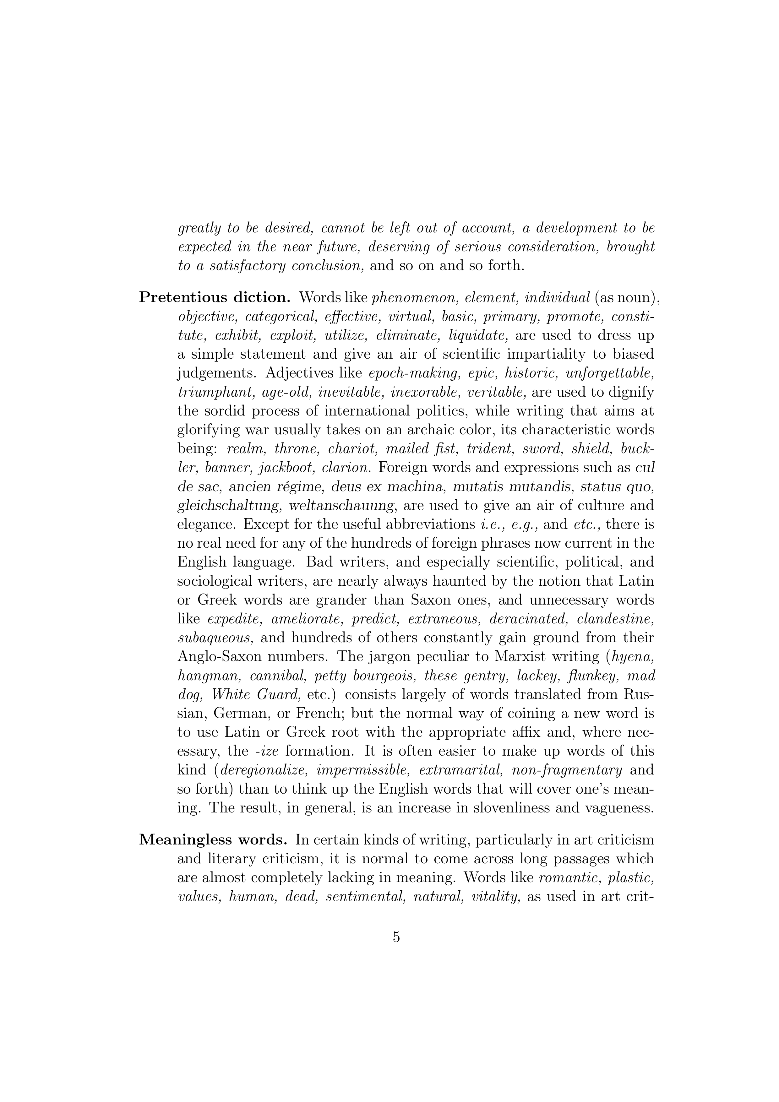Politics and the English Language Essay — page 5