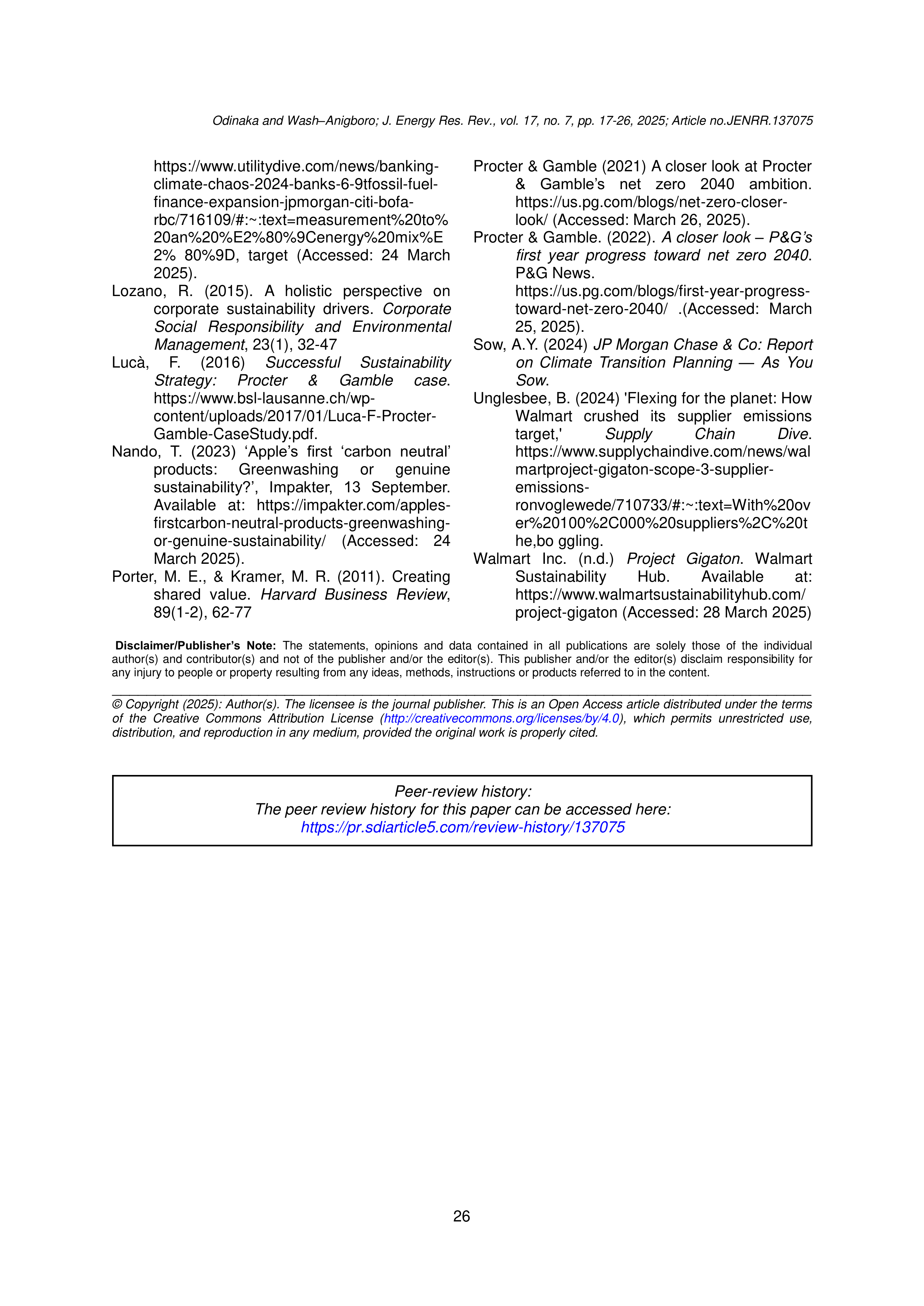 Porter and Kramer Sustainability Report — page 10