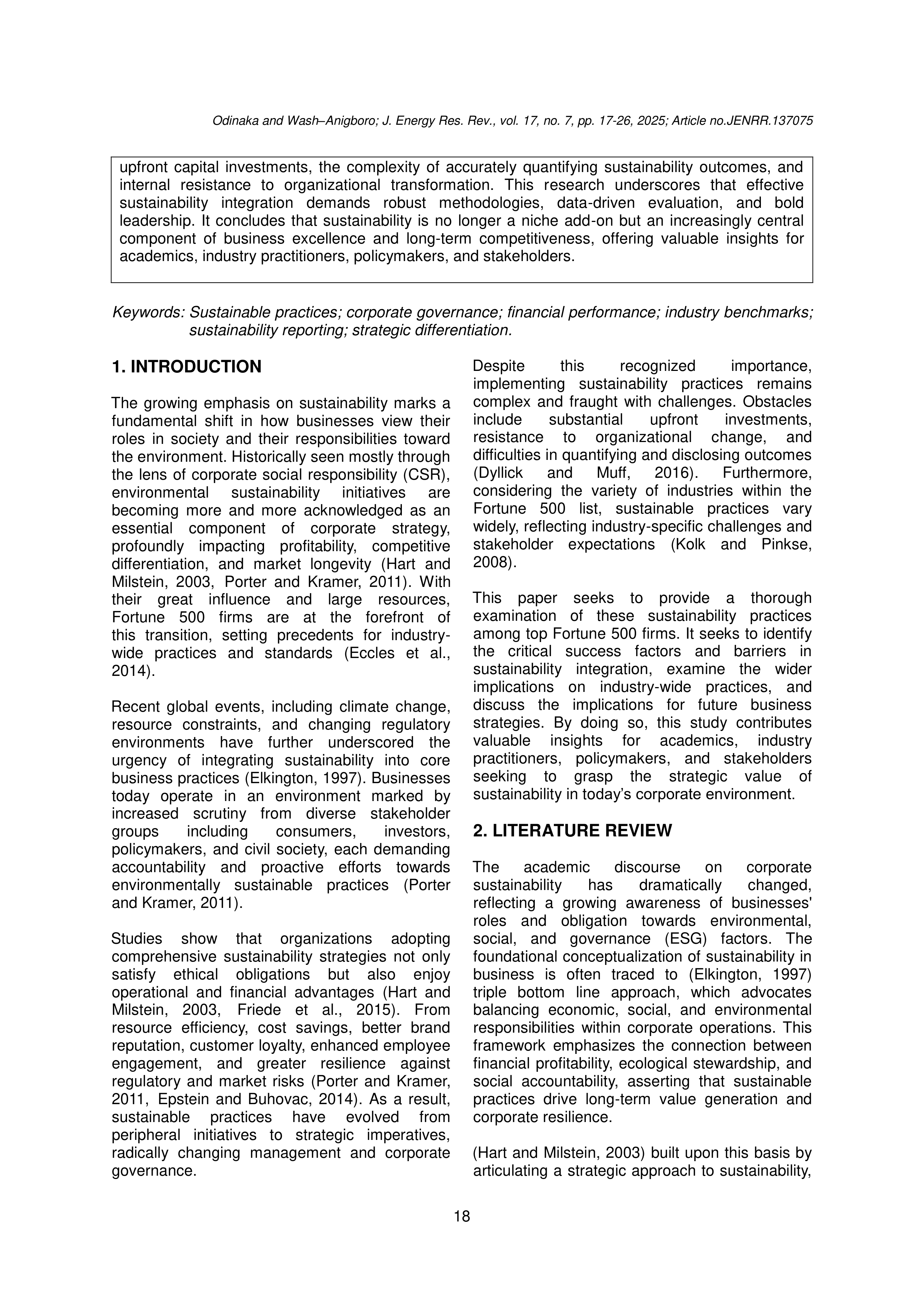 Porter and Kramer Sustainability Report — page 2