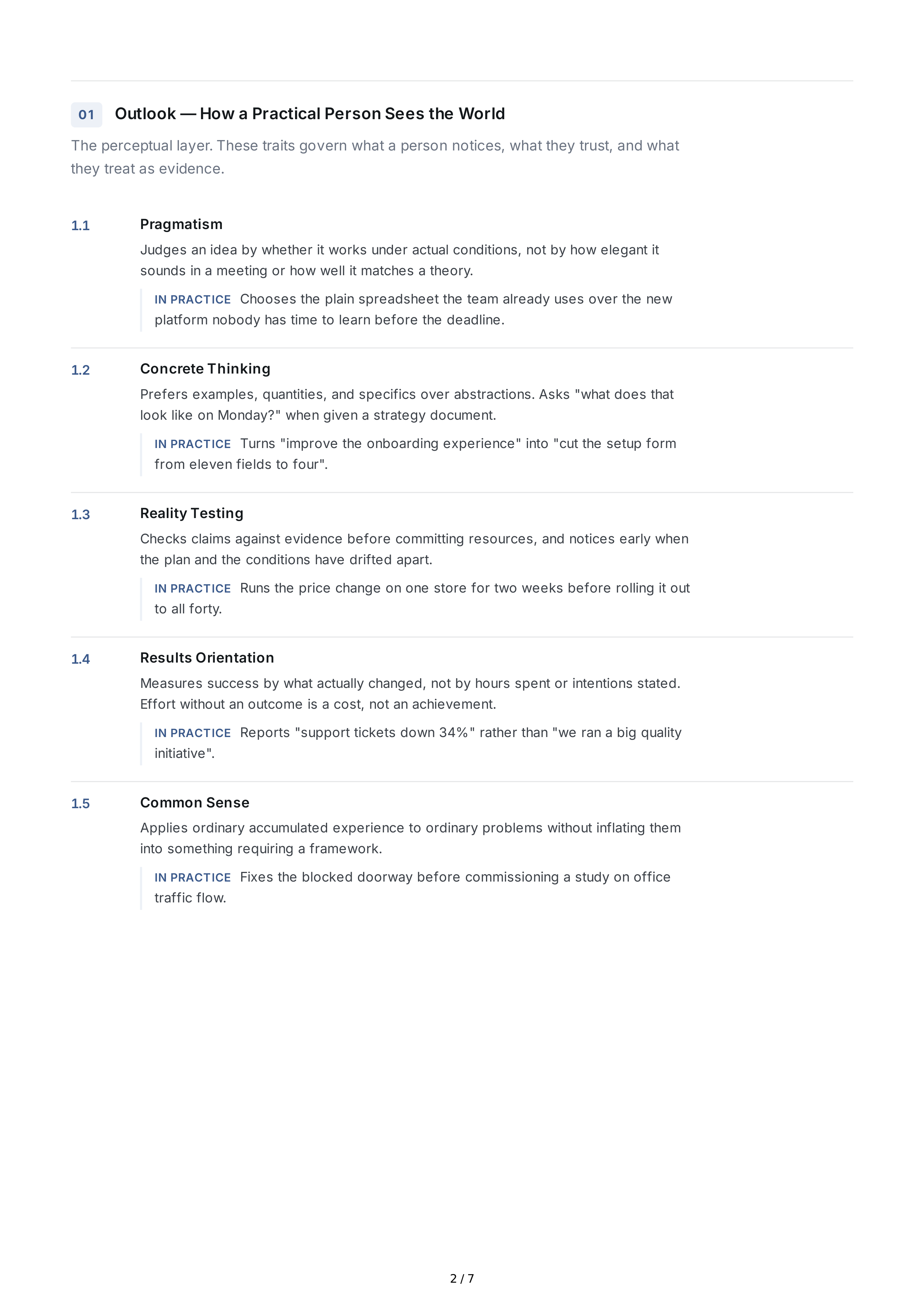 Practicality Personality Traits — page 2