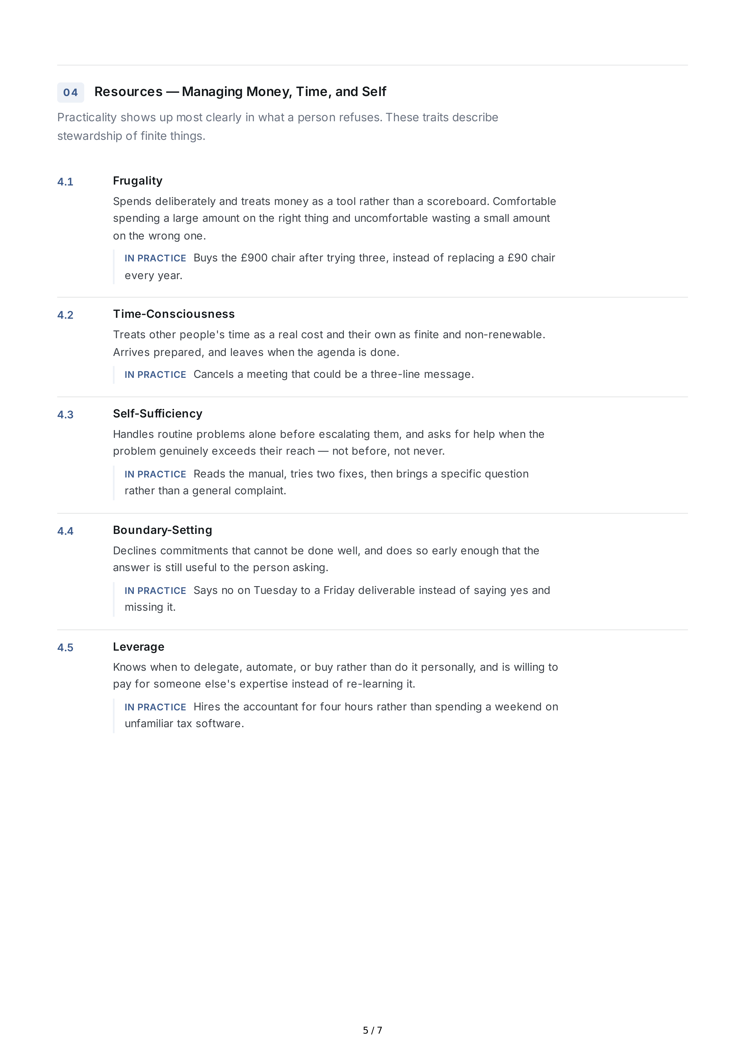 Practicality Personality Traits — page 5