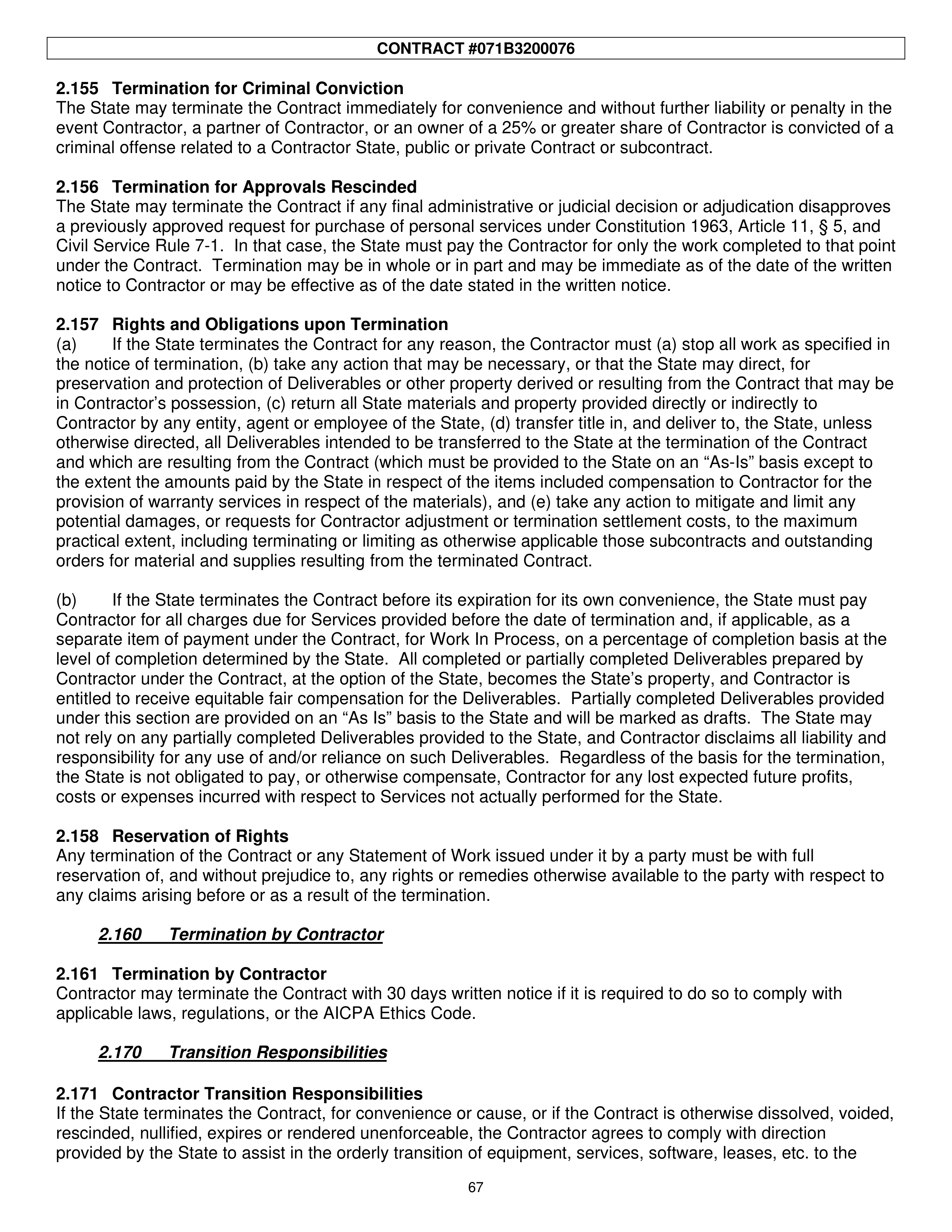PricewaterhouseCoopers Contract Change Notice — page 103