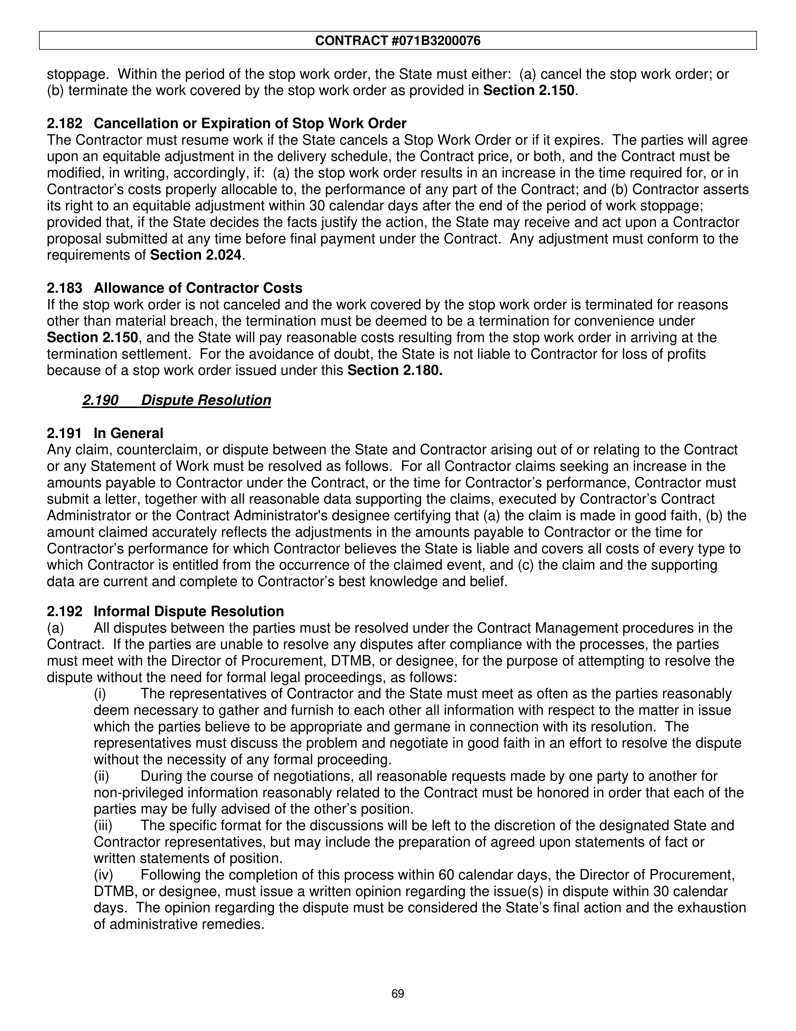 PricewaterhouseCoopers Contract Change Notice — page 105
