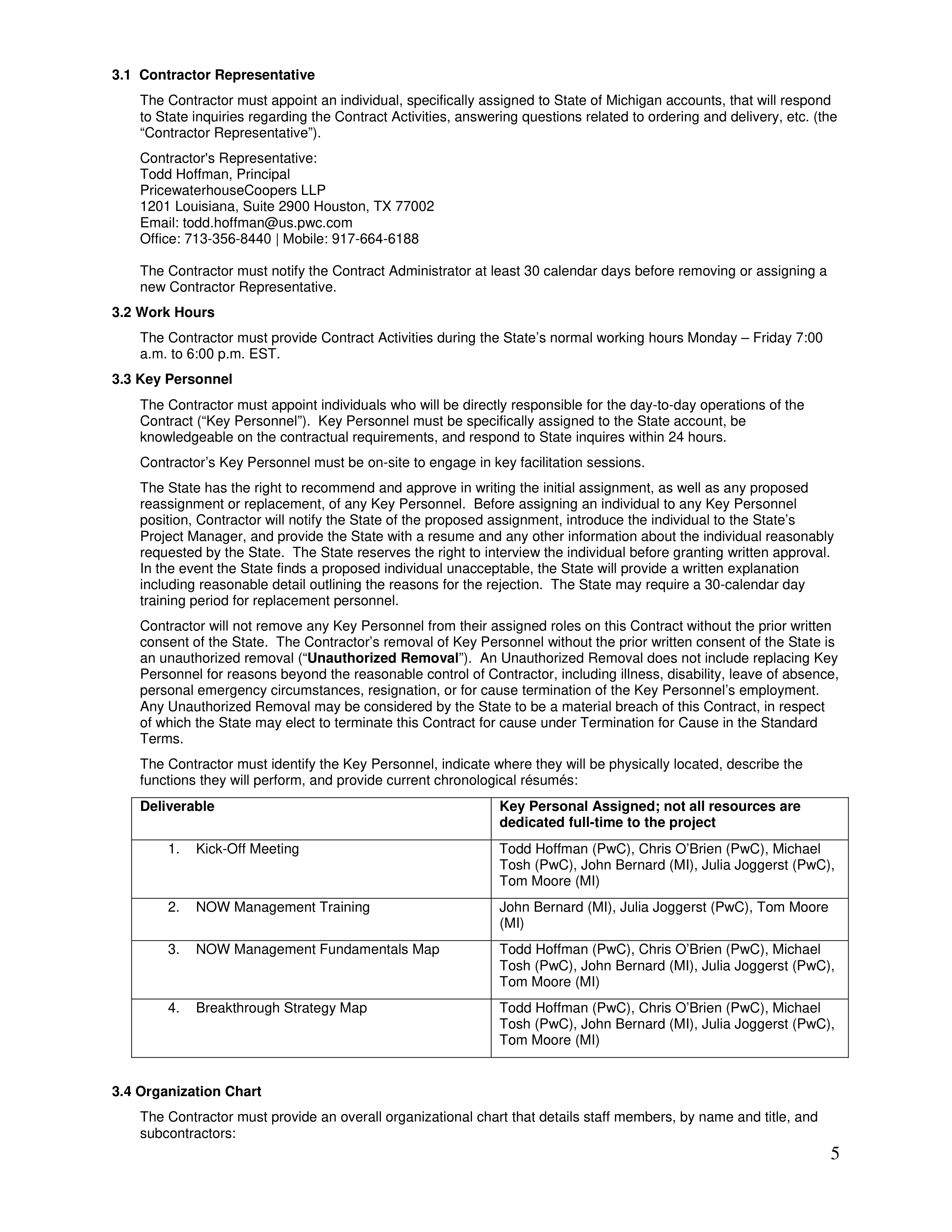 PricewaterhouseCoopers Contract Change Notice — page 32