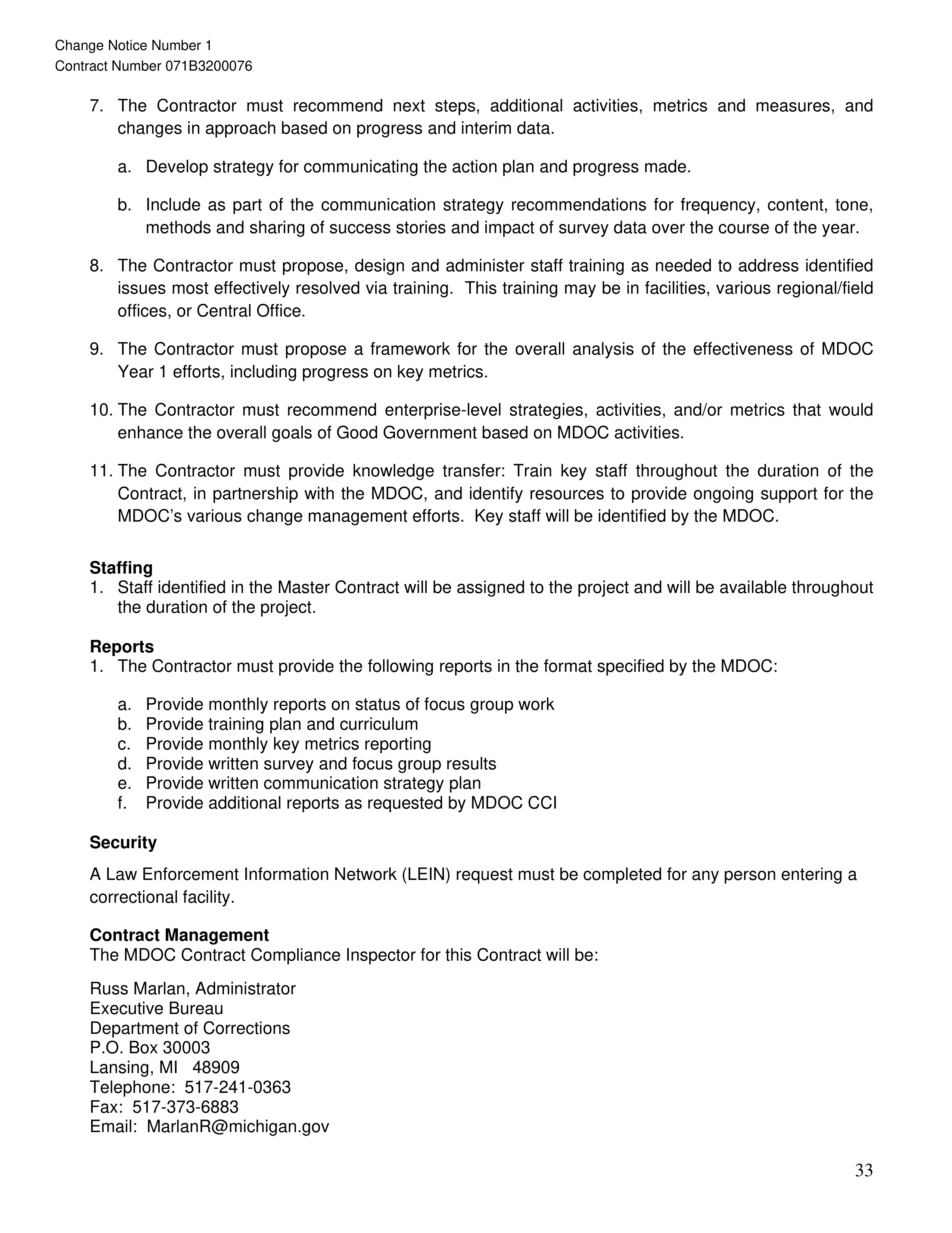 PricewaterhouseCoopers Contract Change Notice — page 69