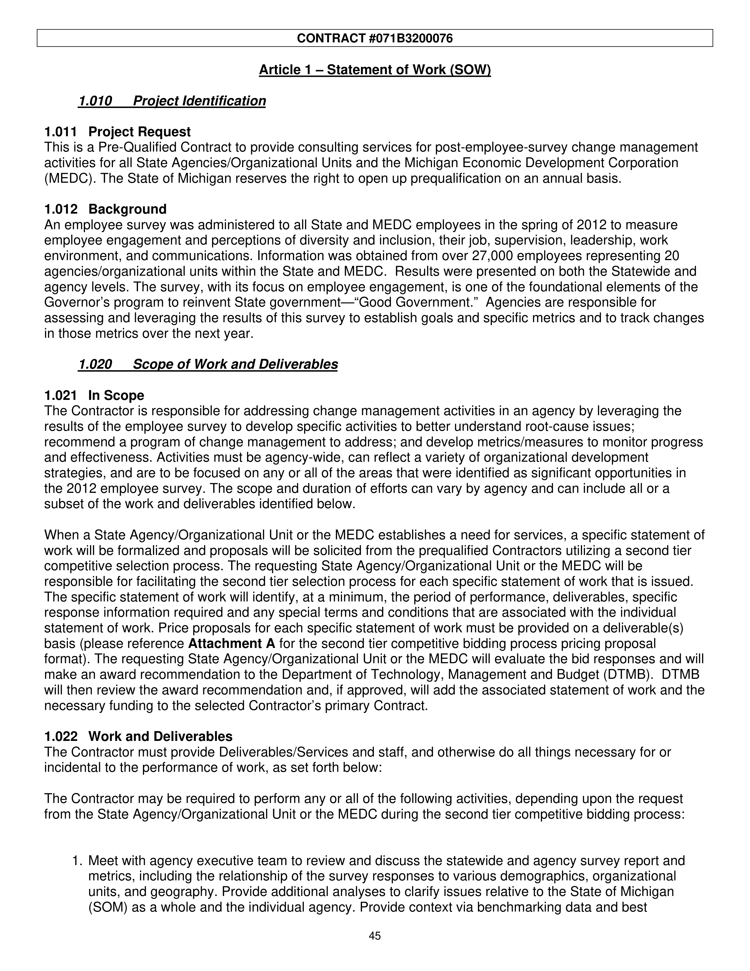 PricewaterhouseCoopers Contract Change Notice — page 81