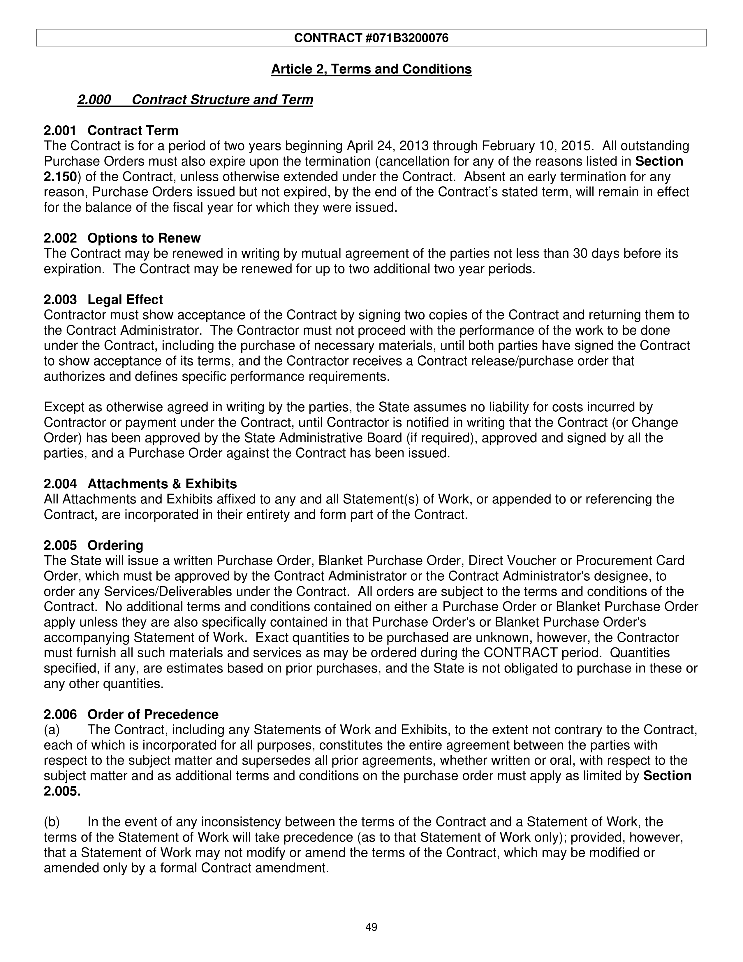 PricewaterhouseCoopers Contract Change Notice — page 85