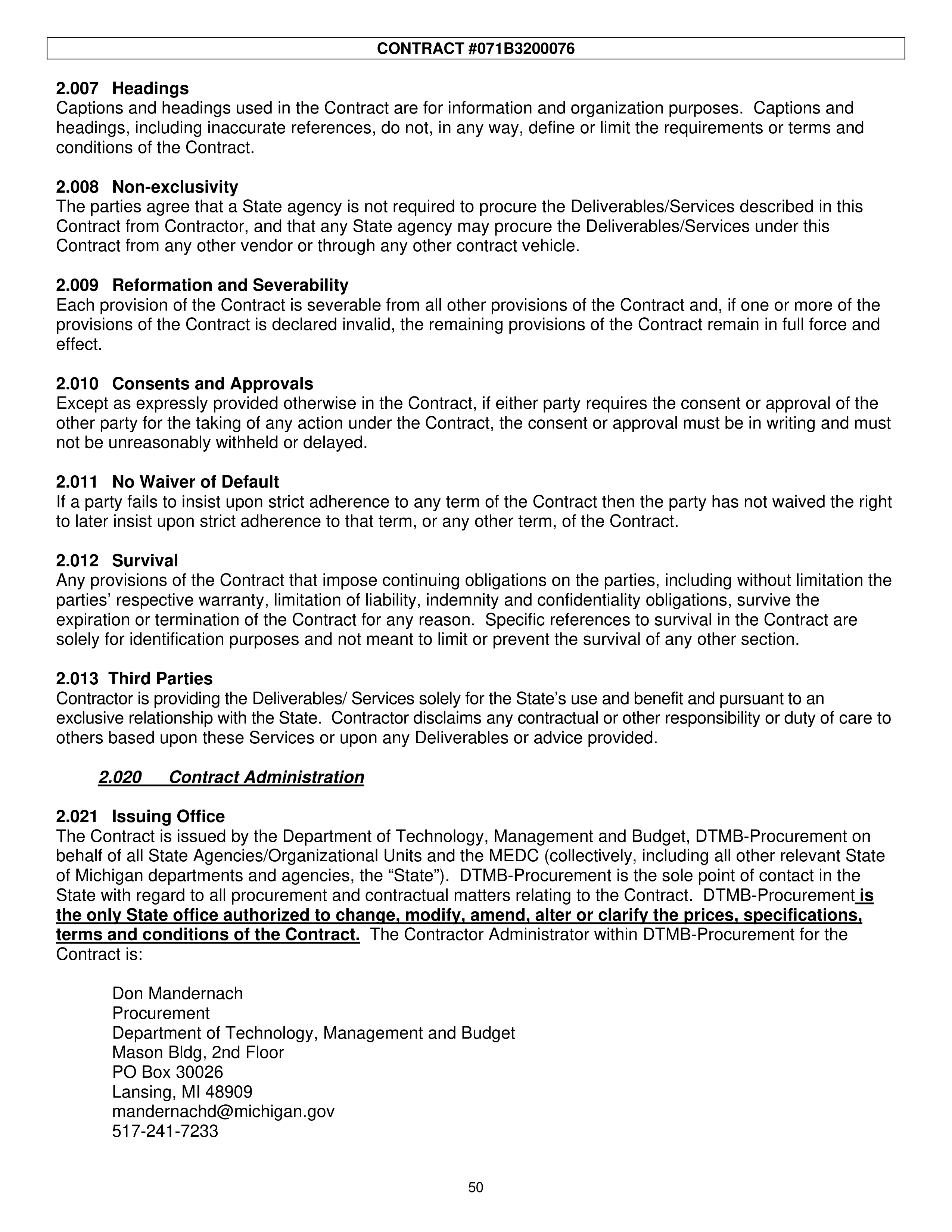 PricewaterhouseCoopers Contract Change Notice — page 86