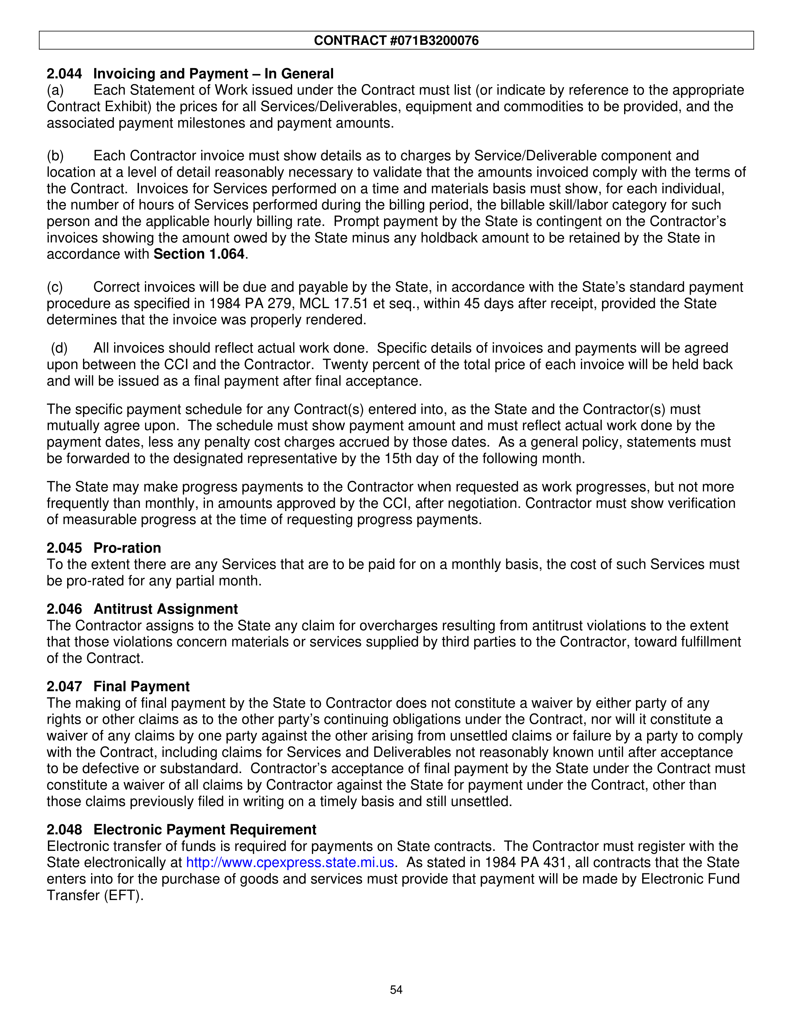 PricewaterhouseCoopers Contract Change Notice — page 90
