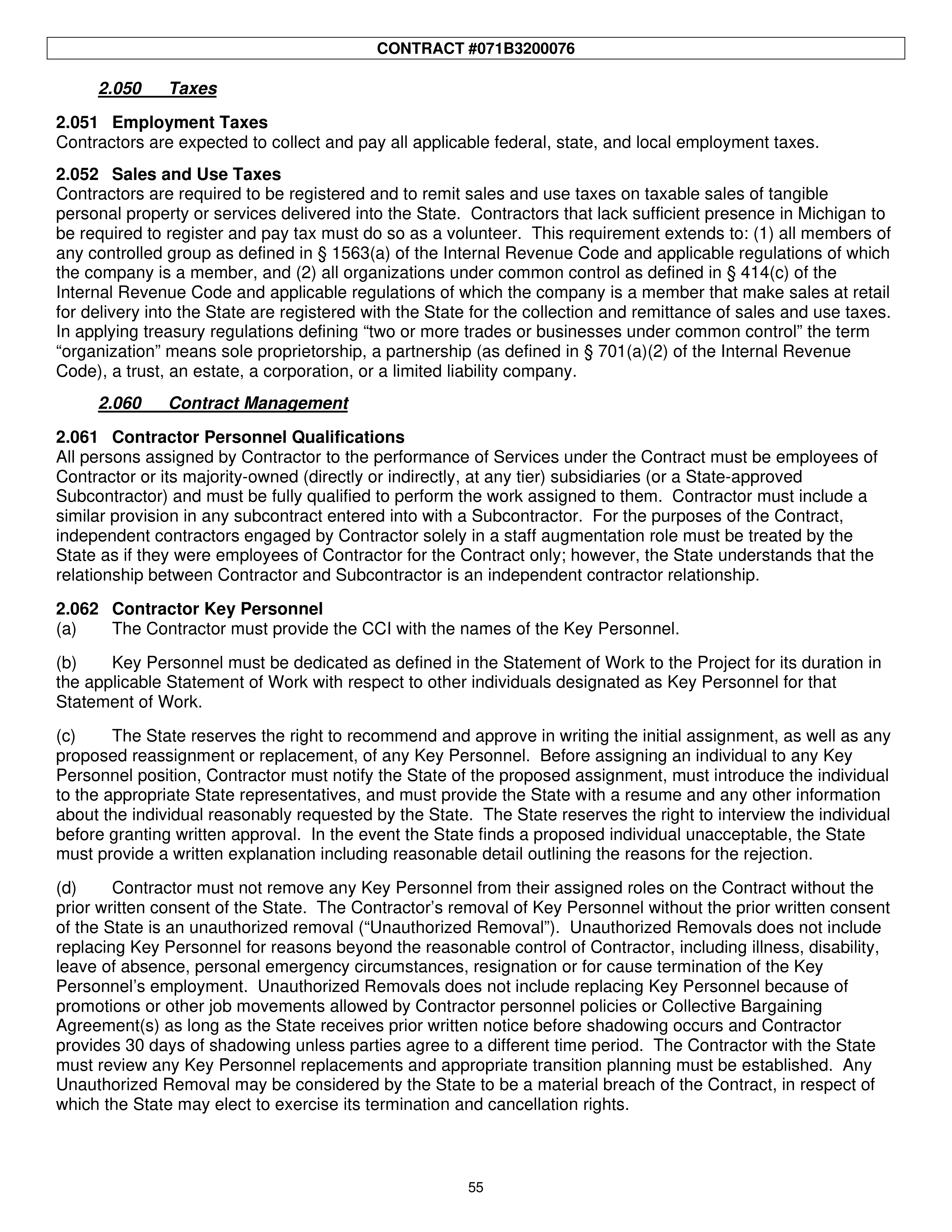 PricewaterhouseCoopers Contract Change Notice — page 91