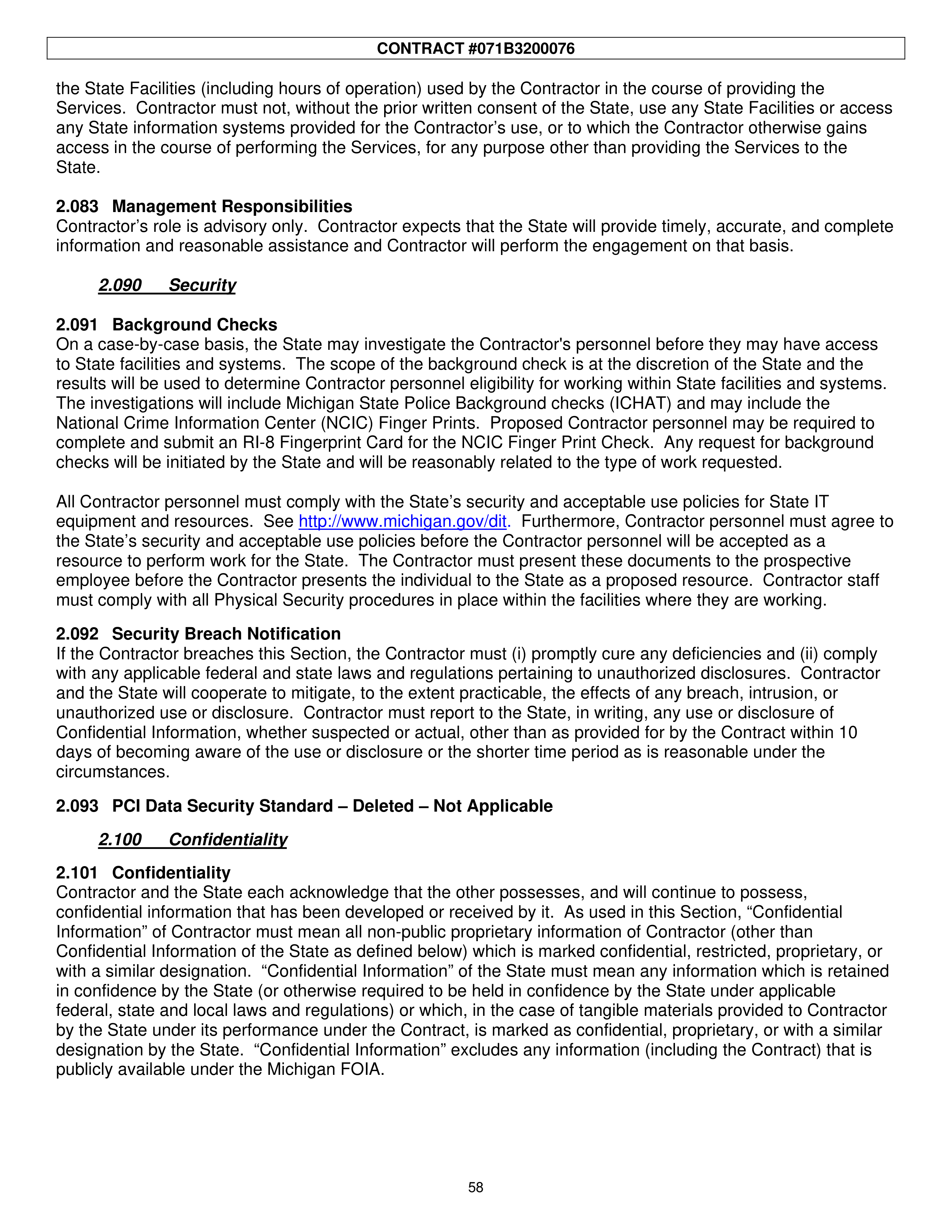 PricewaterhouseCoopers Contract Change Notice — page 94