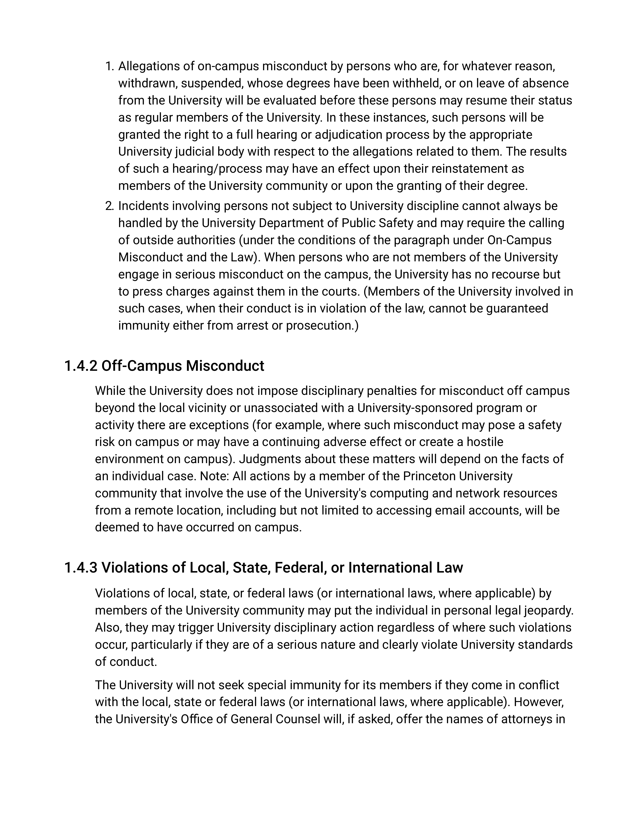Princeton University Rights, Rules, Responsibilities Handbook — page 17
