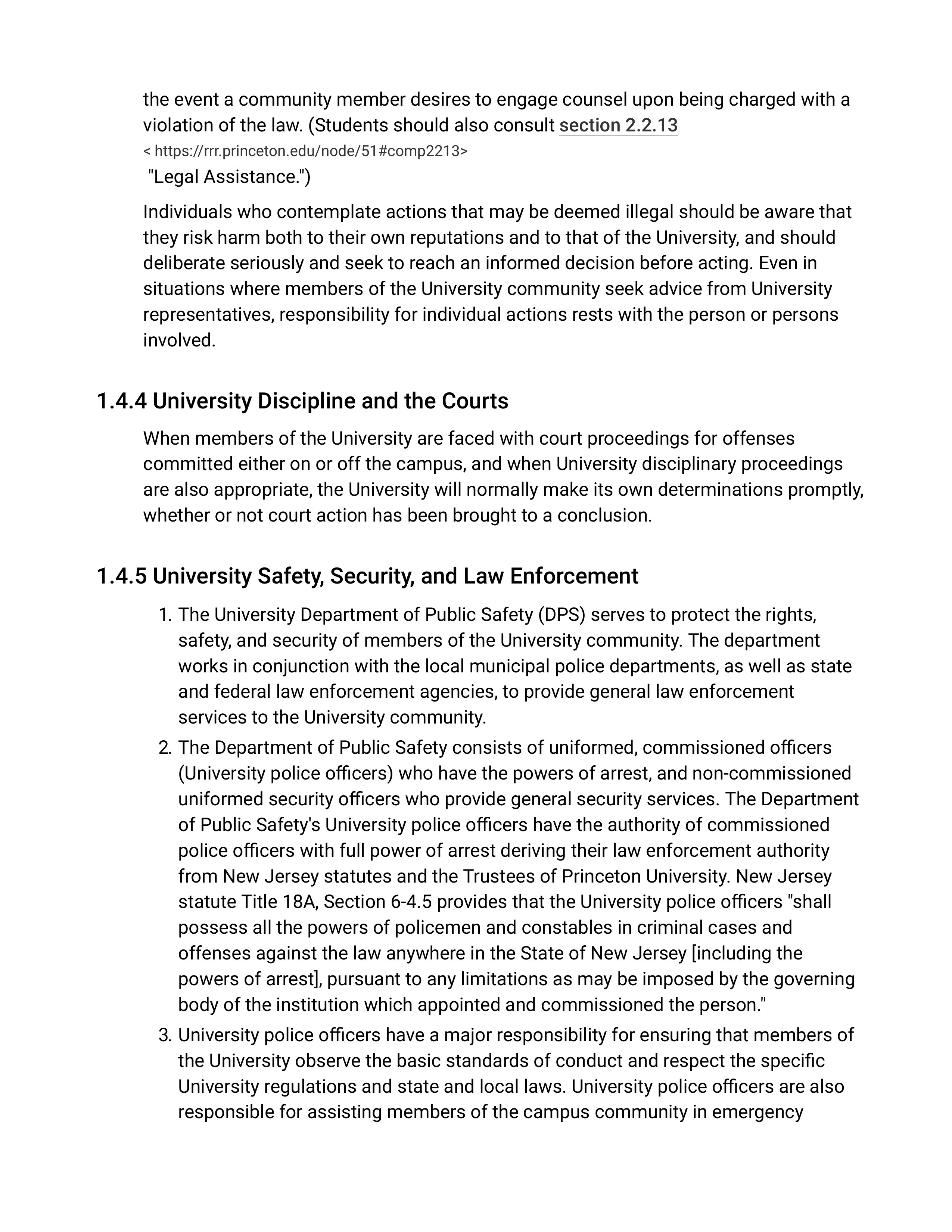Princeton University Rights, Rules, Responsibilities Handbook — page 18