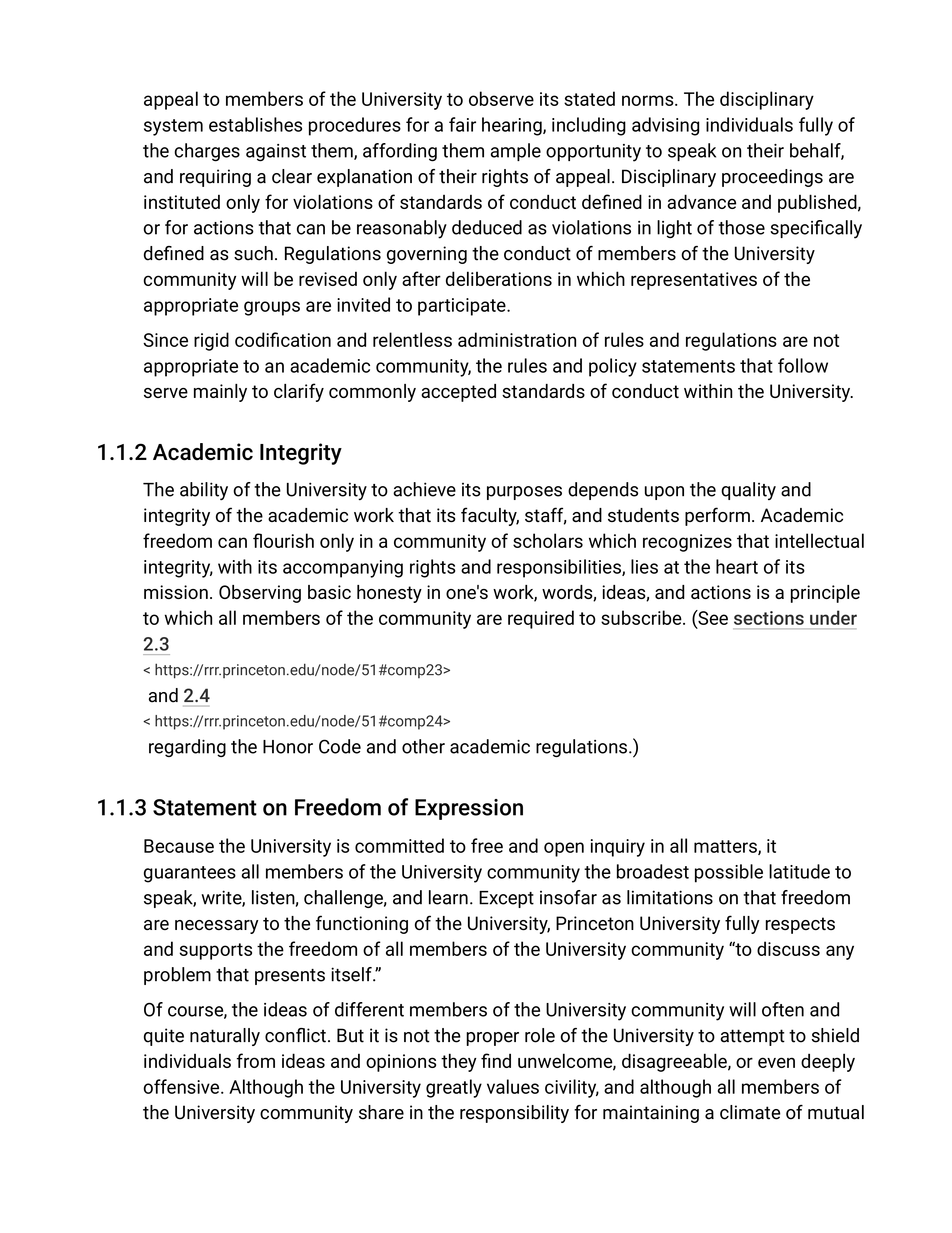 Princeton University Rights, Rules, Responsibilities Handbook — page 2