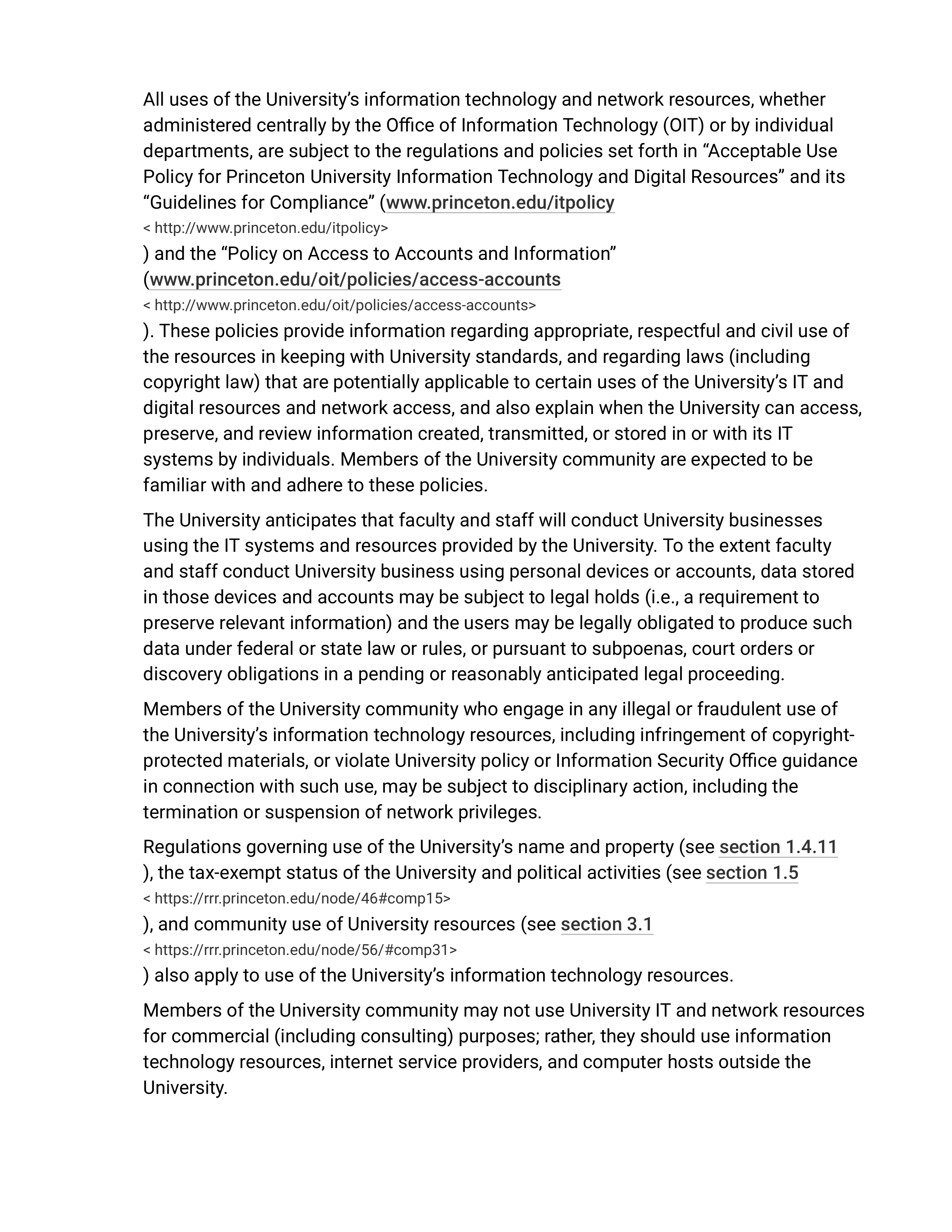 Princeton University Rights, Rules, Responsibilities Handbook — page 22
