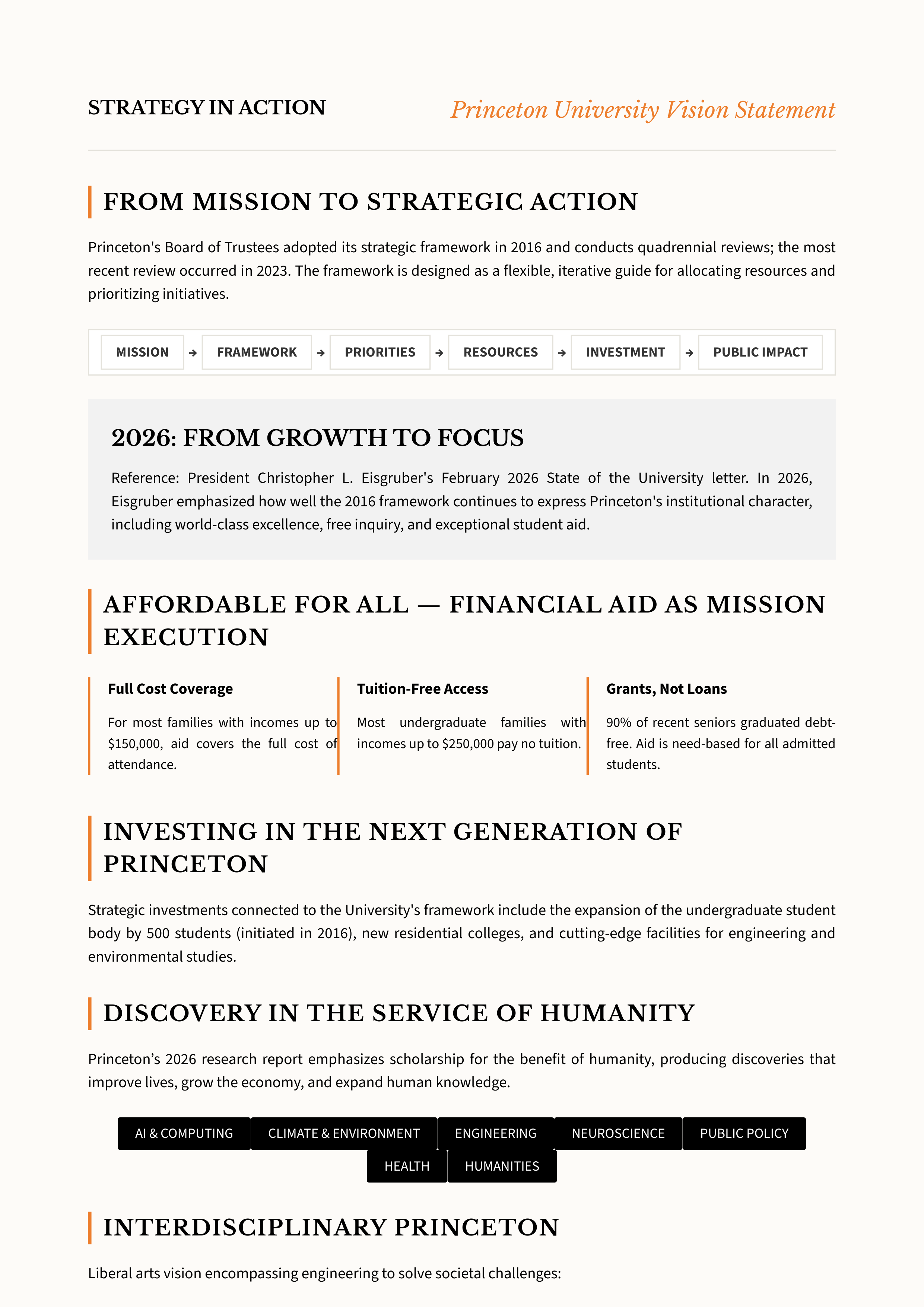 Princeton University Vision Statement — page 2
