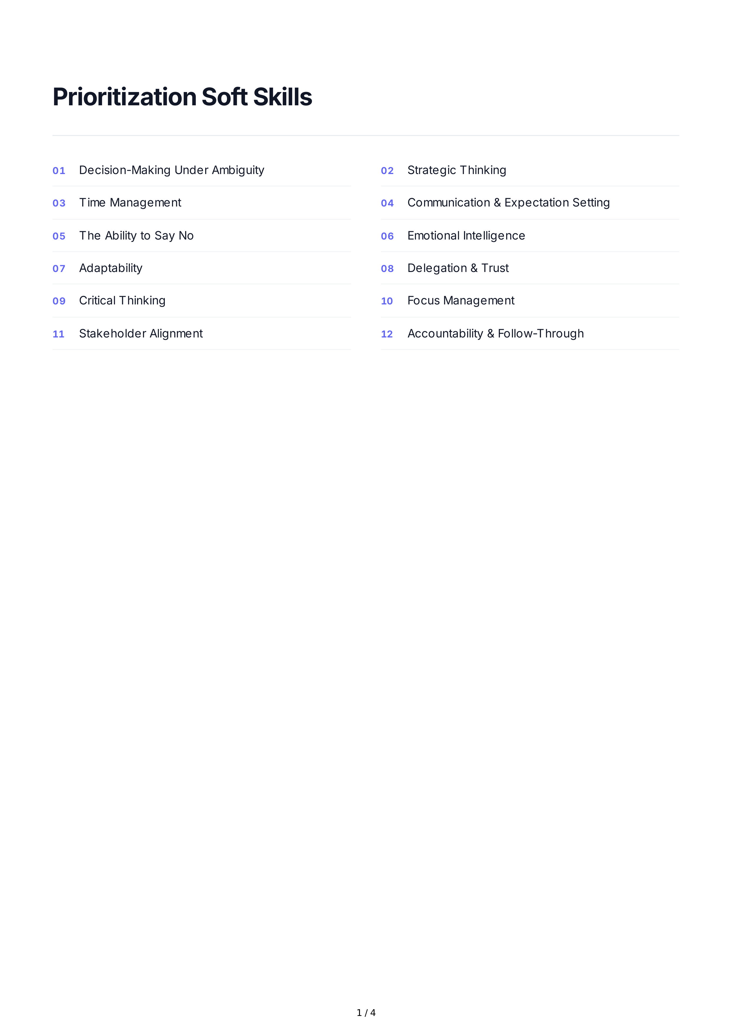 Prioritization Soft Skills — page 1