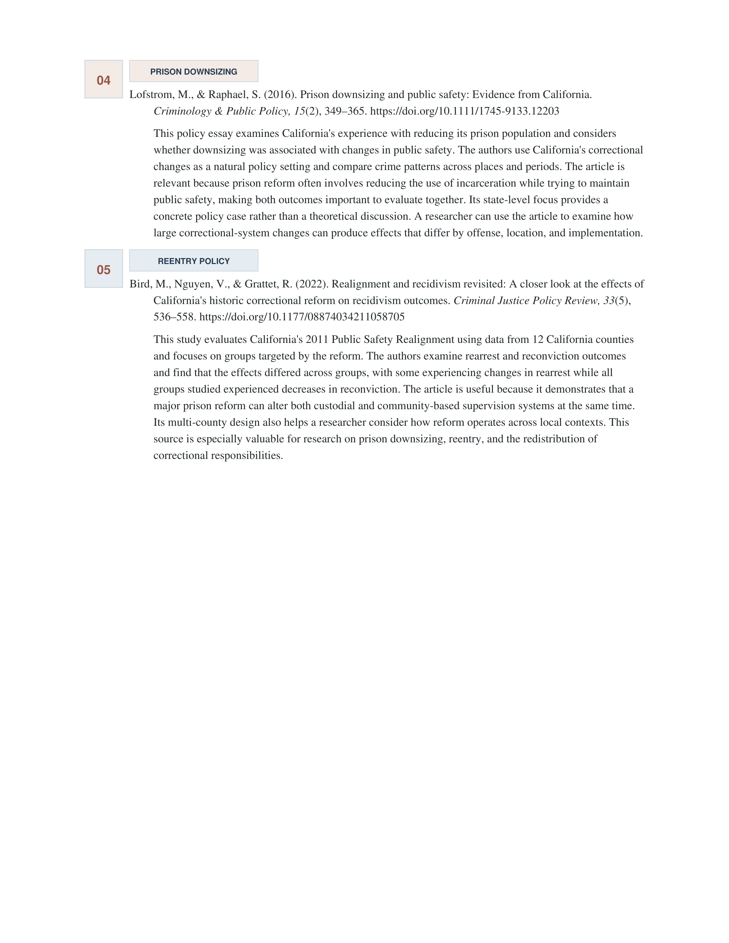 Prison Reform Annotated Bibliography — page 2