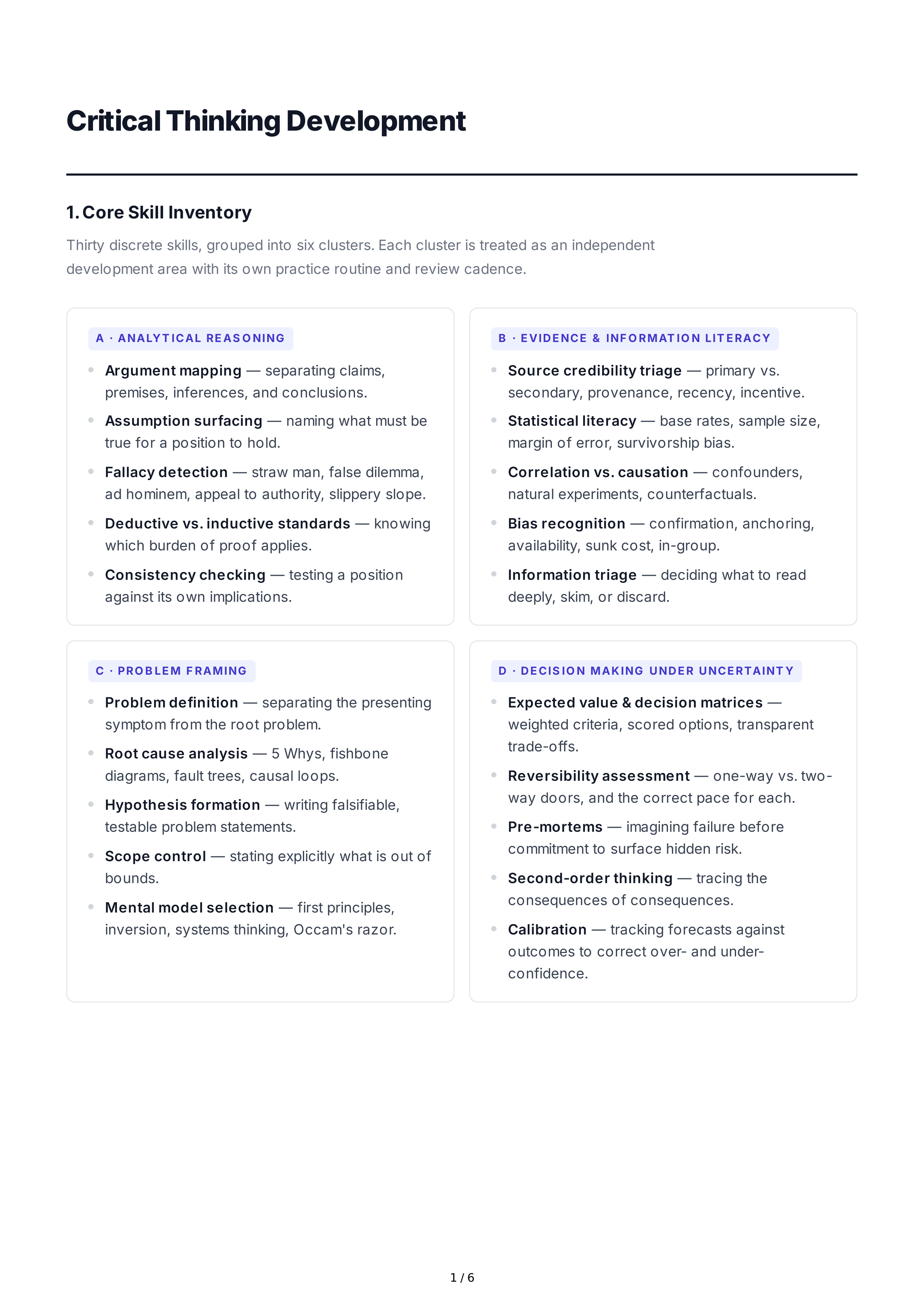 Problem-Solving Development Professional Goals — page 1
