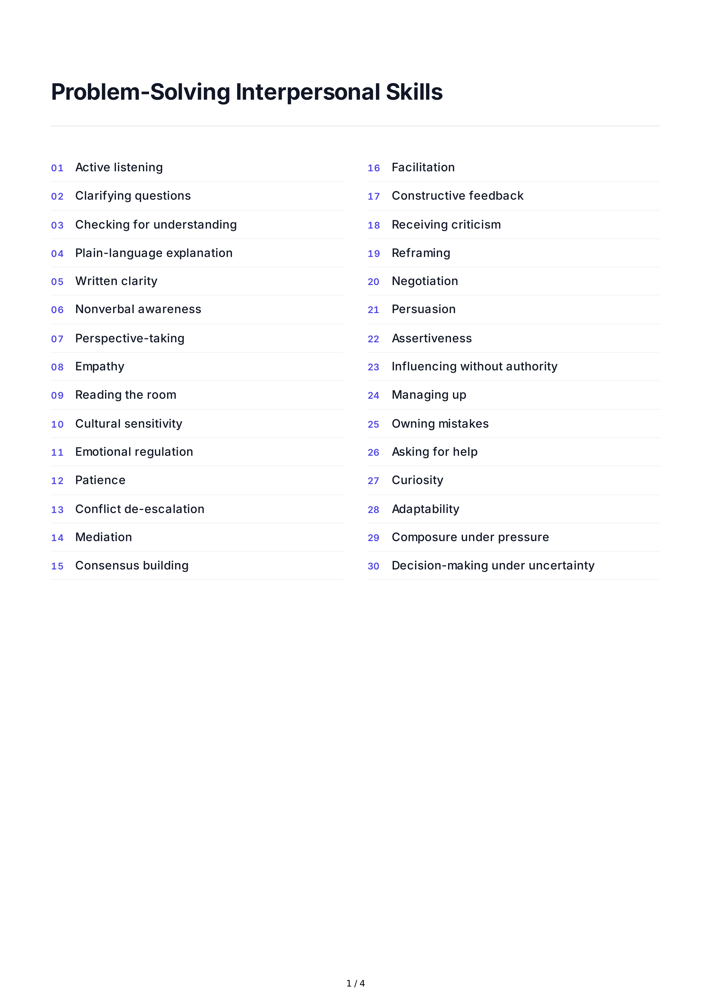 Problem-Solving Interpersonal Skills — page 1