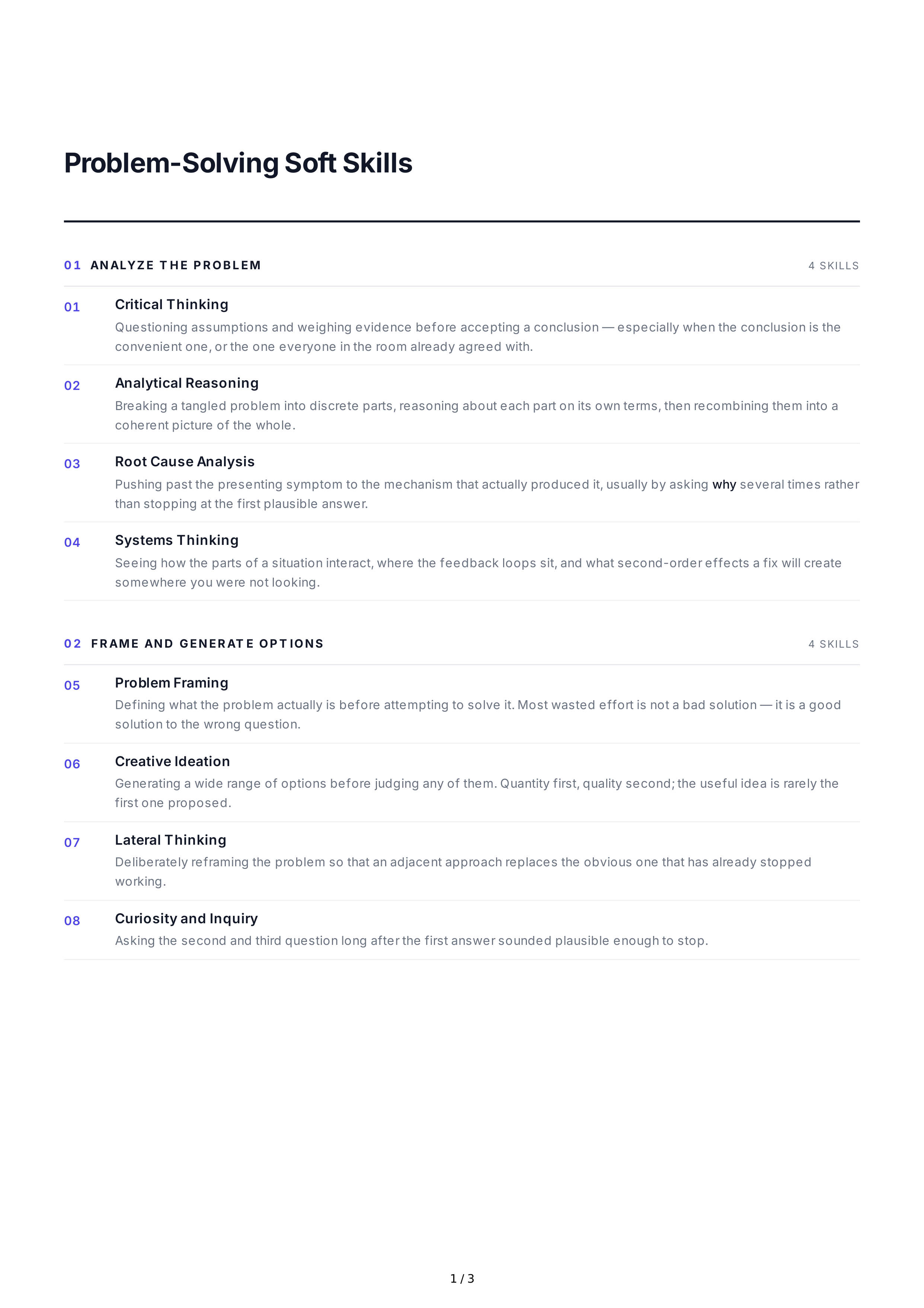 Problem-Solving Soft Skills — page 1