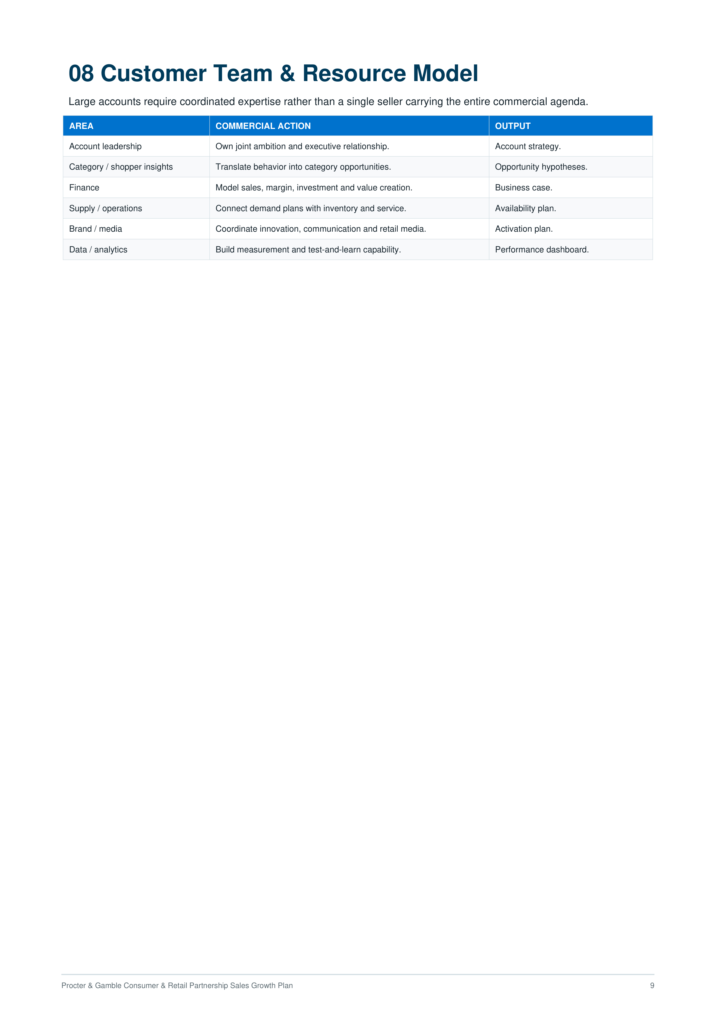 Procter & Gamble Consumer & Retail Partnership Sales Growth Plan — page 9