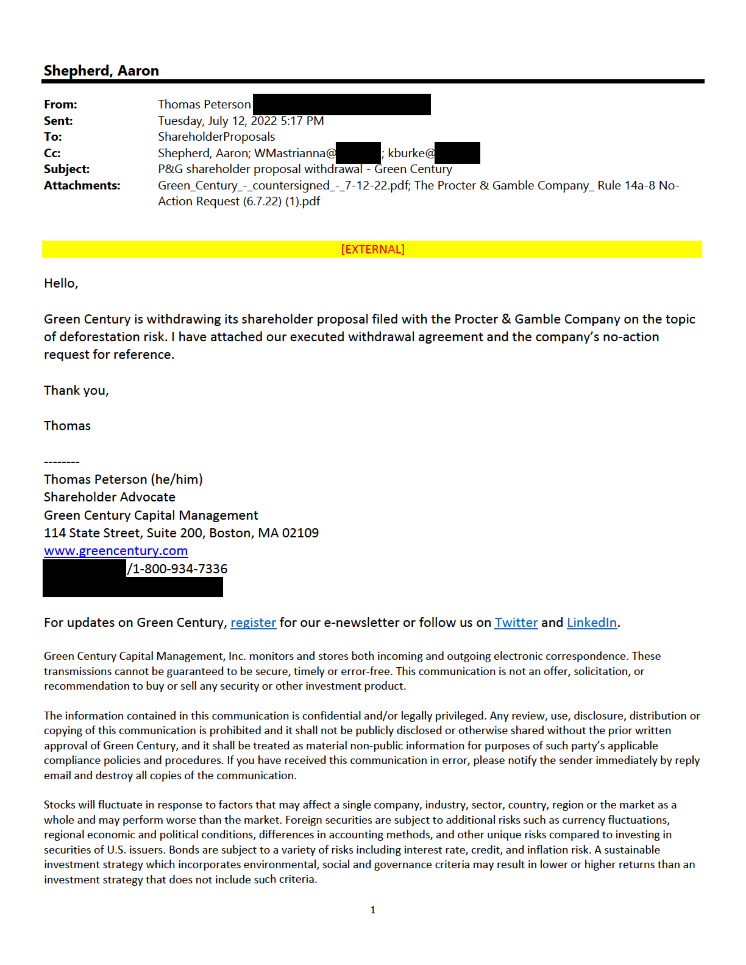 Procter and Gamble Proposal  — page 47