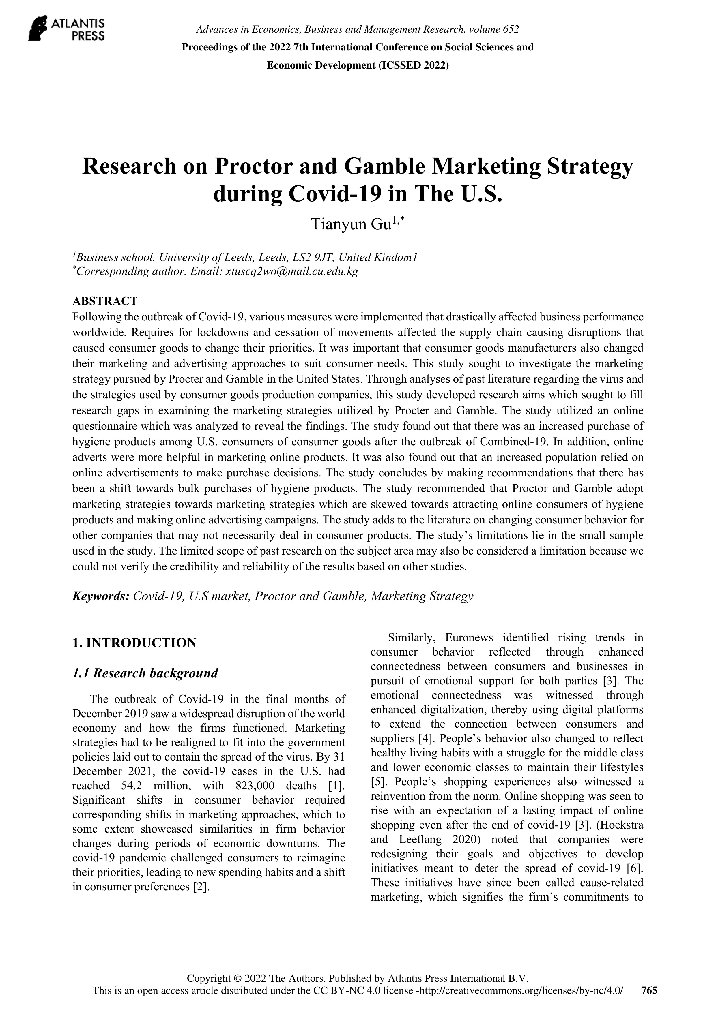 Procter and Gamble Marketing Strategy — page 1