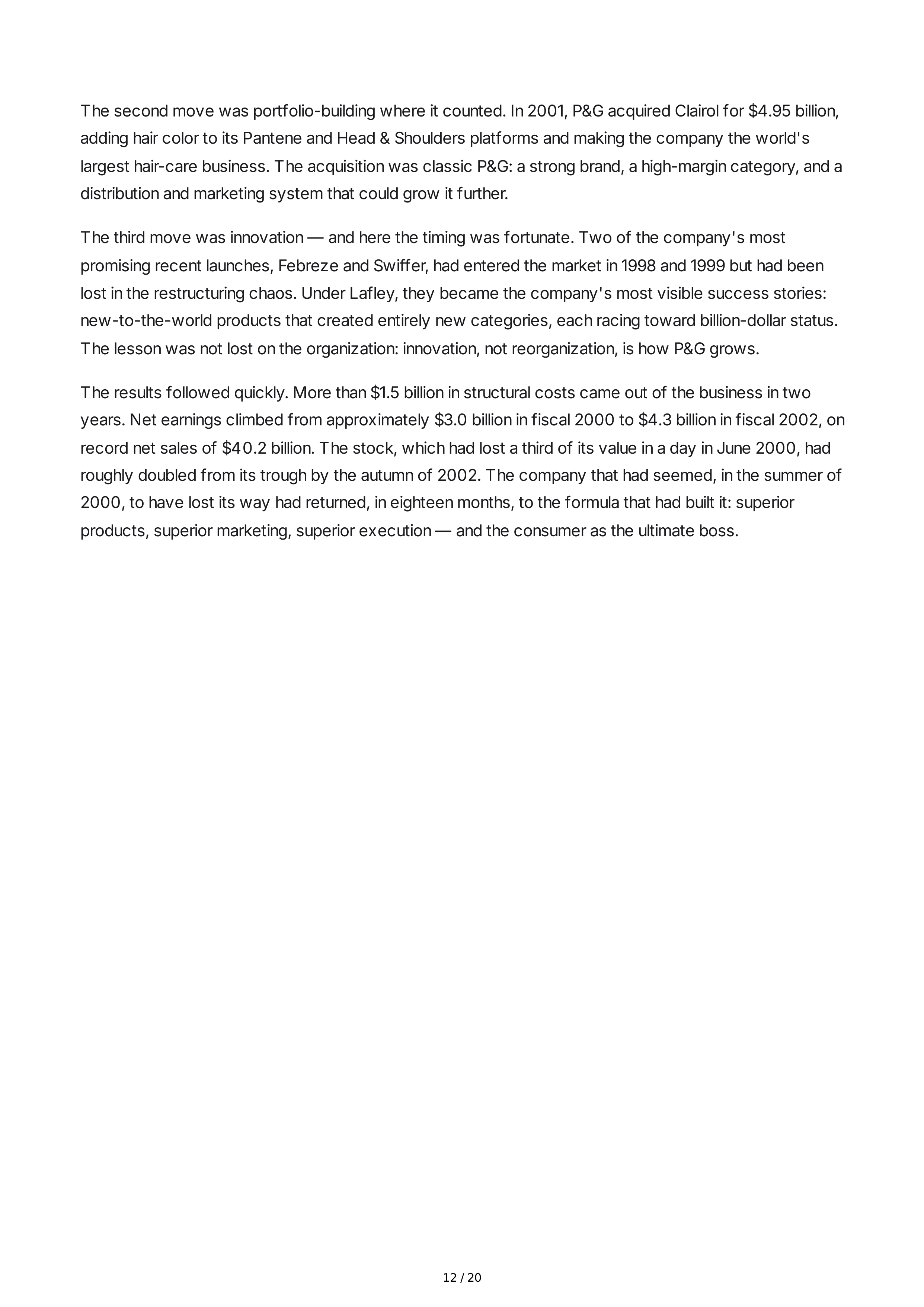 Procter & Gamble Rising Tide Biography — page 12